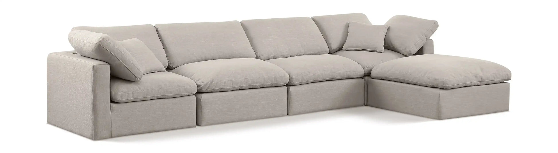 Indulge - Linen 5 Piece Modular Sectional With Chaise - Best Buy Furniture