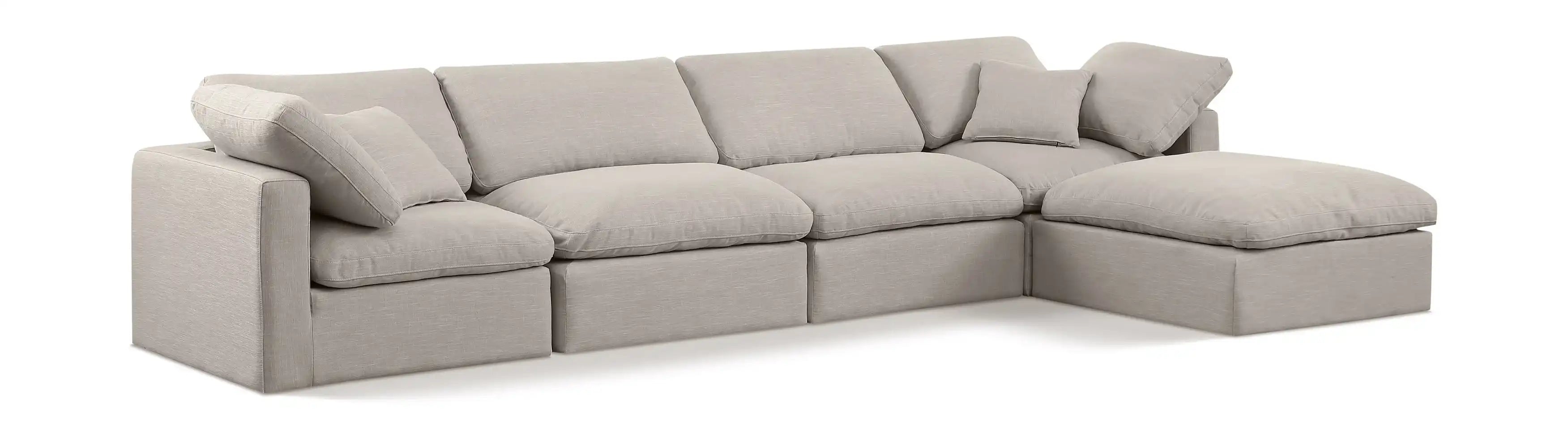 Indulge - Linen 5 Piece Modular Sectional With Chaise - Best Buy Furniture