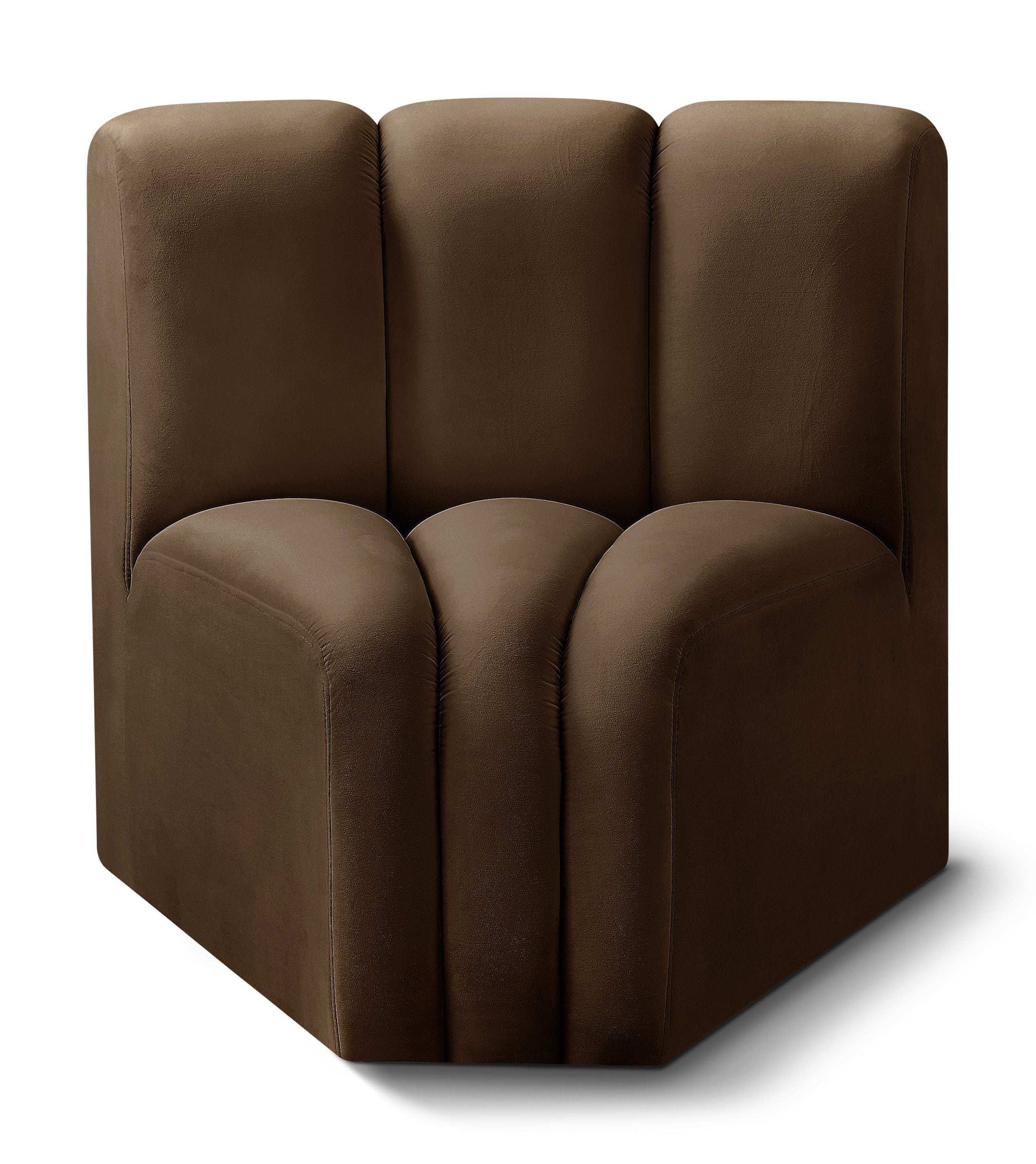 Arc - Velvet Curved Corner Chair - Best Buy Furniture