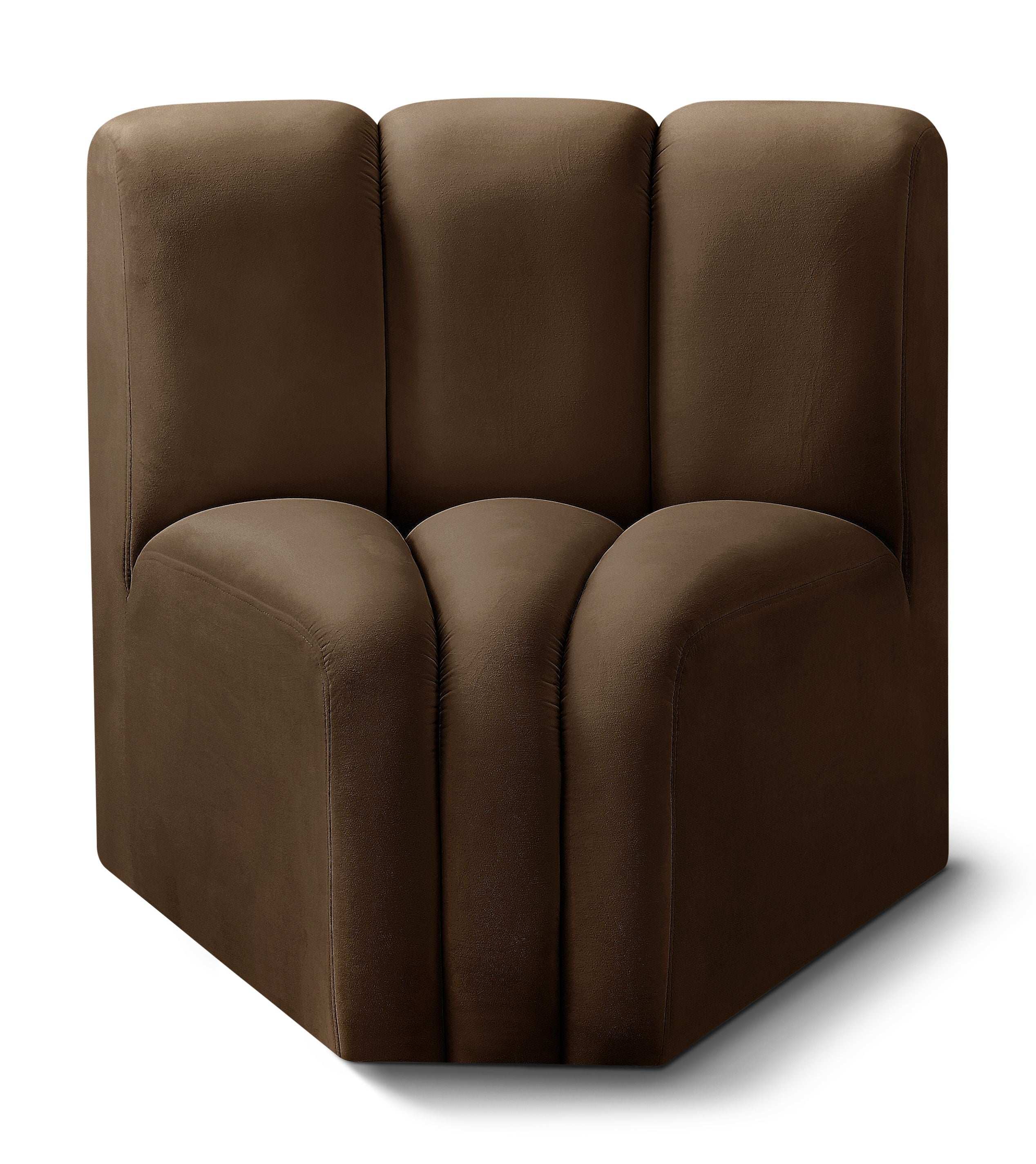 Arc - Velvet Curved Corner Chair - Best Buy Furniture