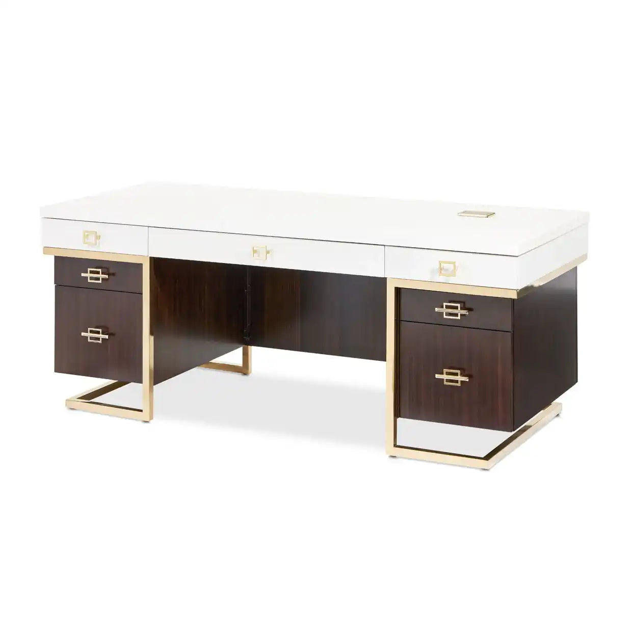 Belmont Place - Desk - White / Dark Brown - Best Buy Furniture