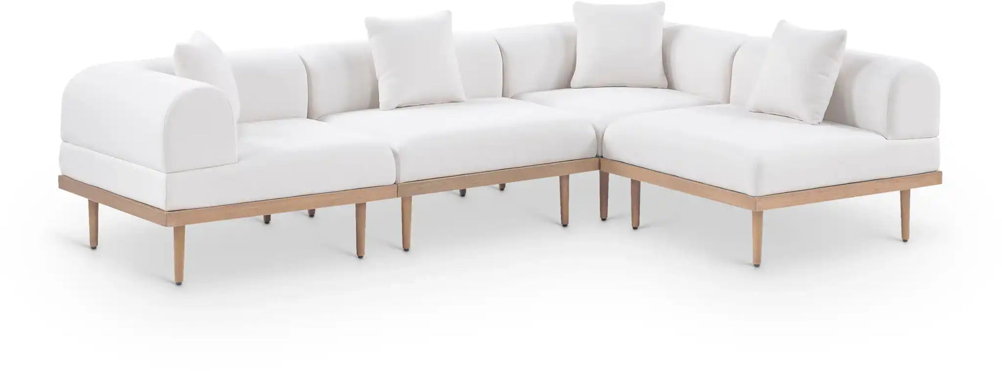 Laguna - 4 Piece 106.5" Upholstered Outdoor Patio Modular Sectional - Best Buy Furniture