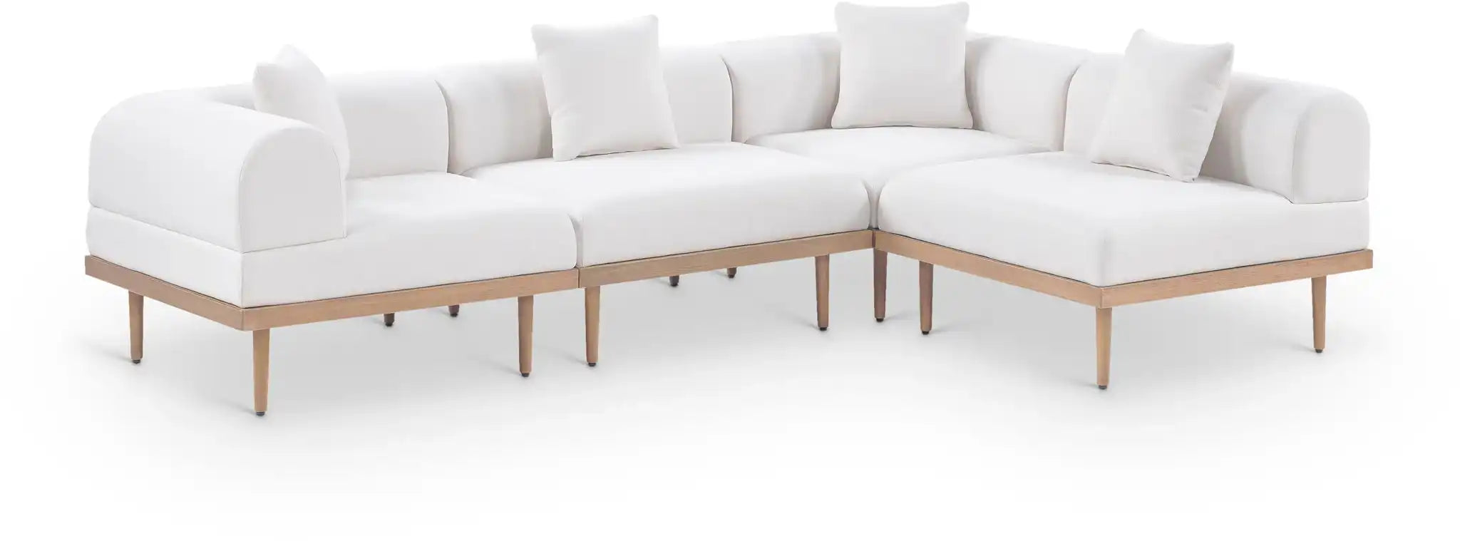 Laguna - 4 Piece 106.5" Upholstered Outdoor Patio Modular Sectional - Best Buy Furniture