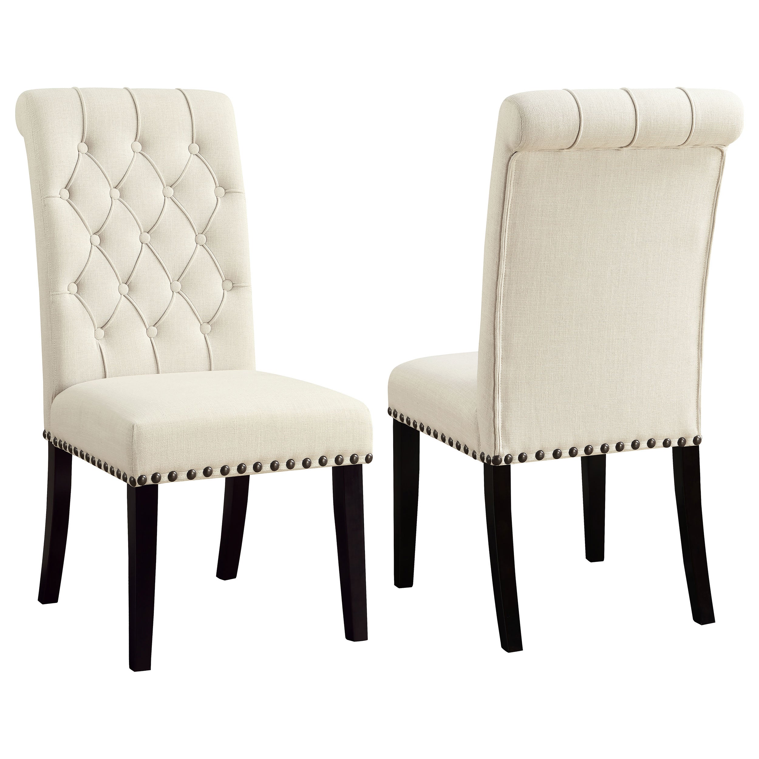 Alana Fabric Upholstered Dining Side Chair Beige (Set of 2)-CoasterEveryday