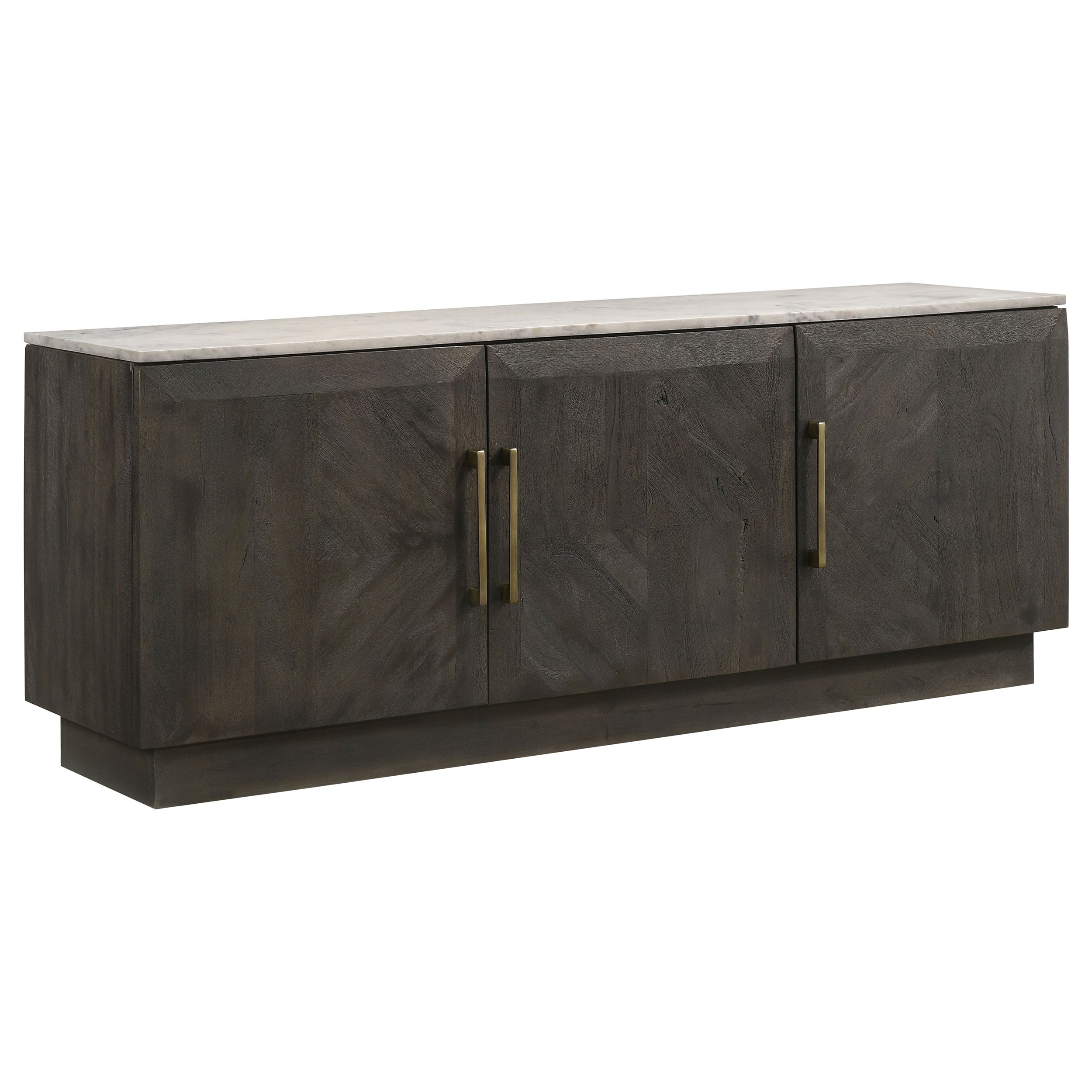 Dennis 3-door Marble Top Sideboard Buffet Tobacco Grey-