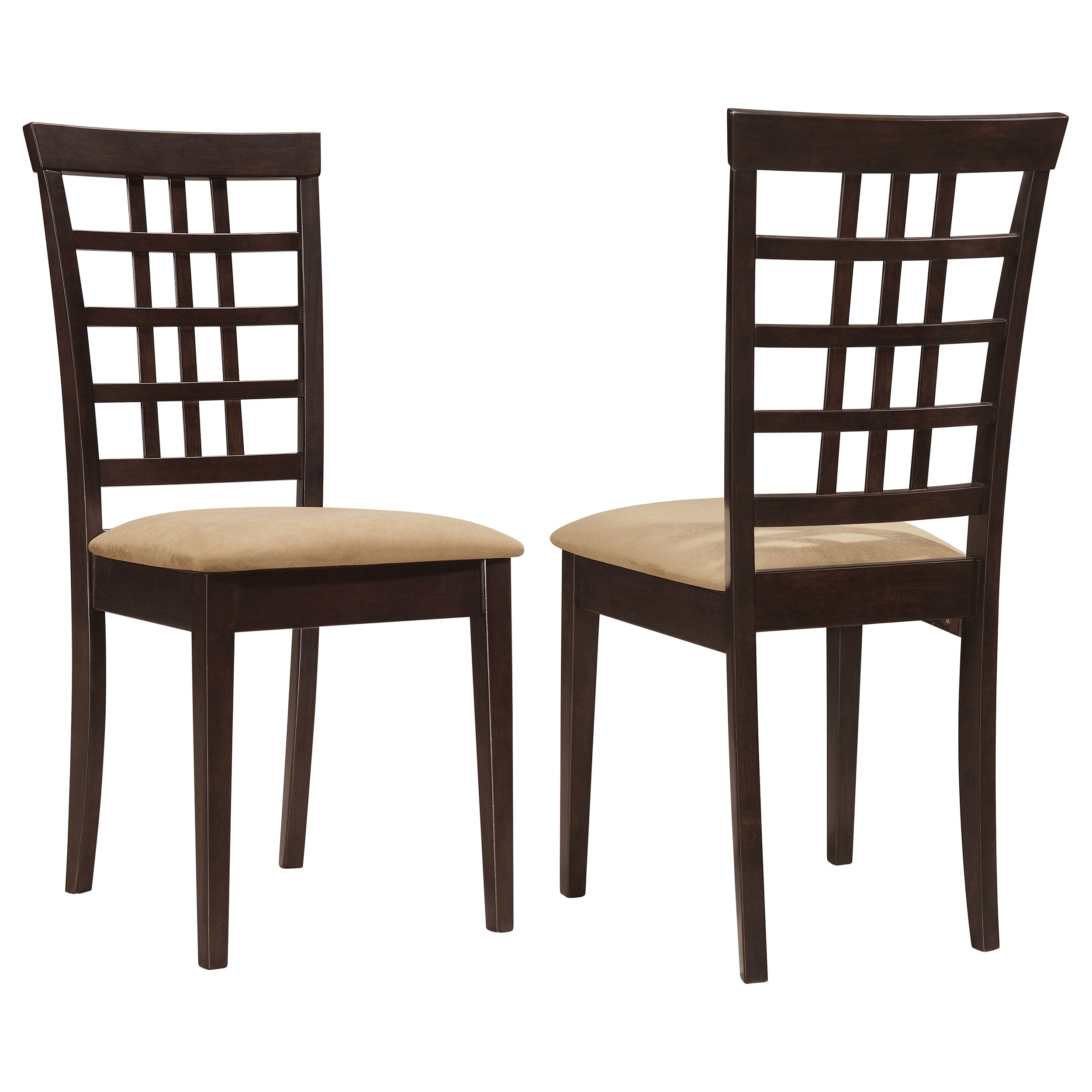 Kelso Lattice Back Dining Side Chair Cappuccino (Set of 2)-CoasterEveryday