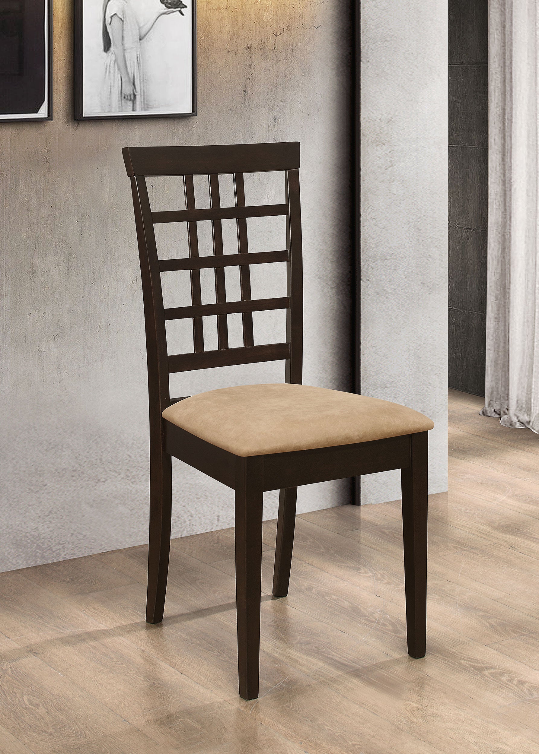 Kelso Lattice Back Dining Side Chair Cappuccino (Set of 2)-CoasterEveryday