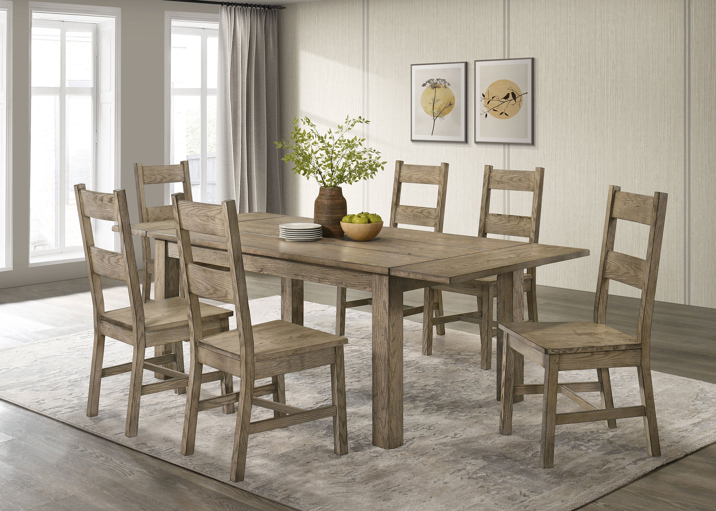Cardova 87-inch Solid Wood Extension Dining Table Vineyard Oak-