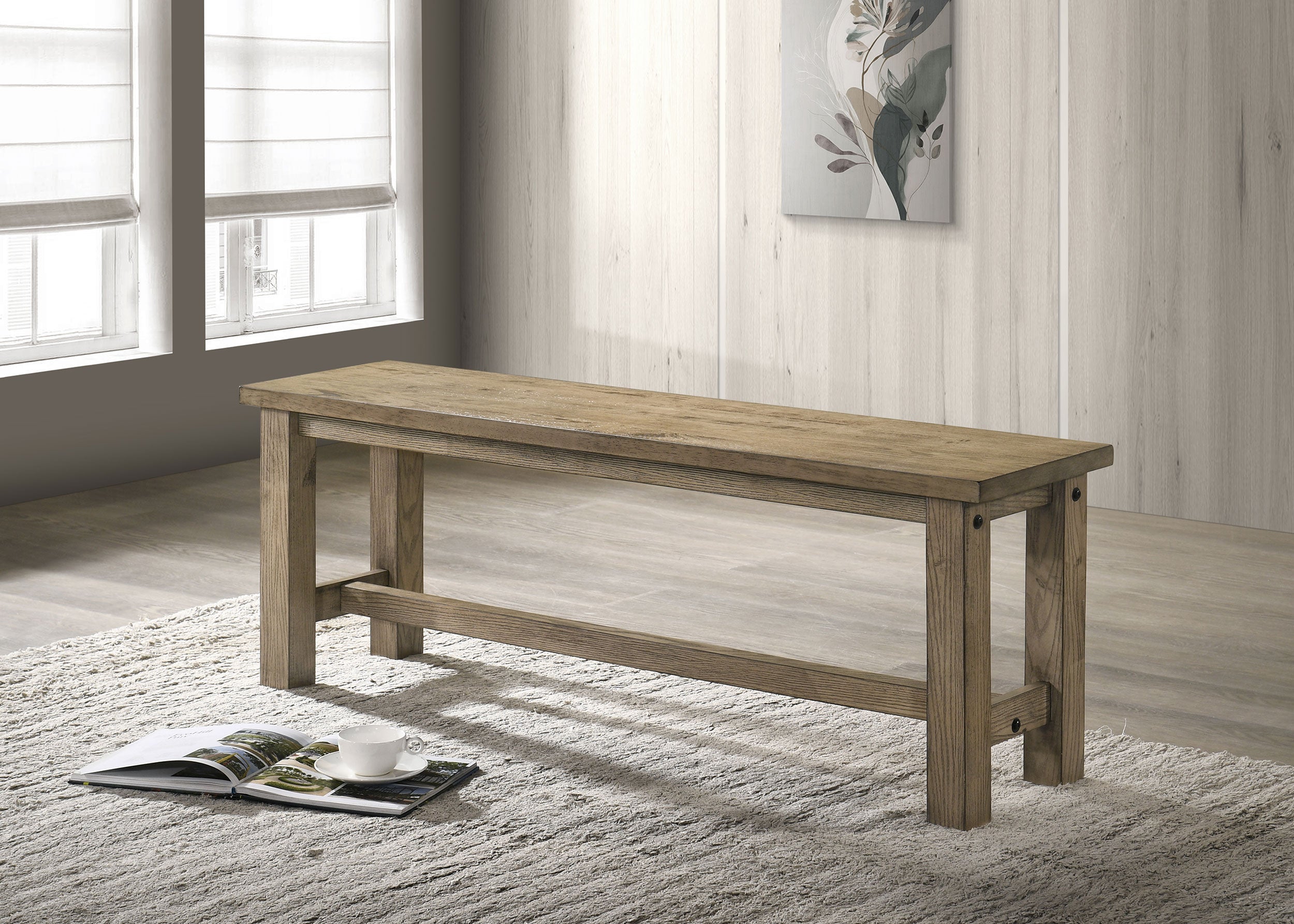 Cardova 51-inch Solid Wood Dining Bench Vineyard Oak-