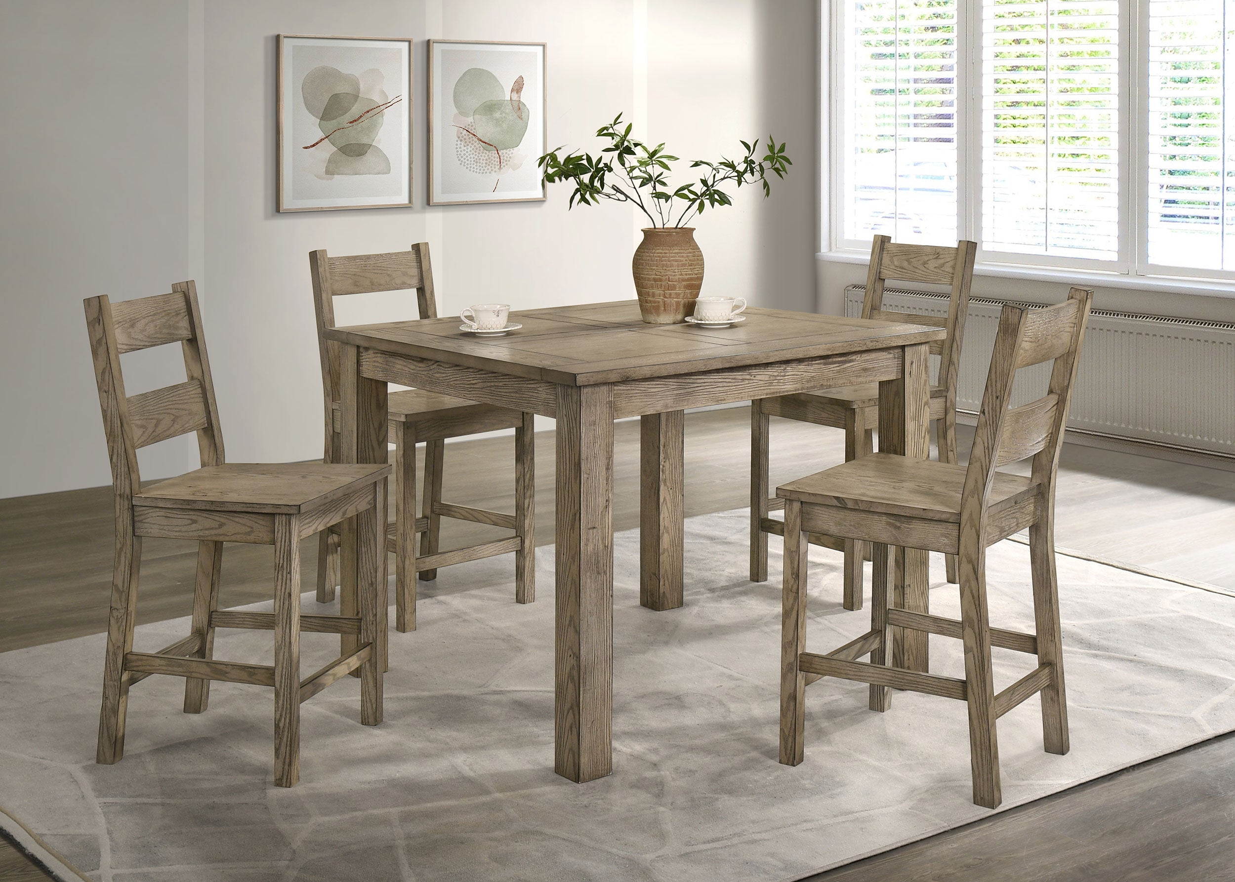 Cardova 5-piece Counter Height Dining Table Set Vineyard Oak-
