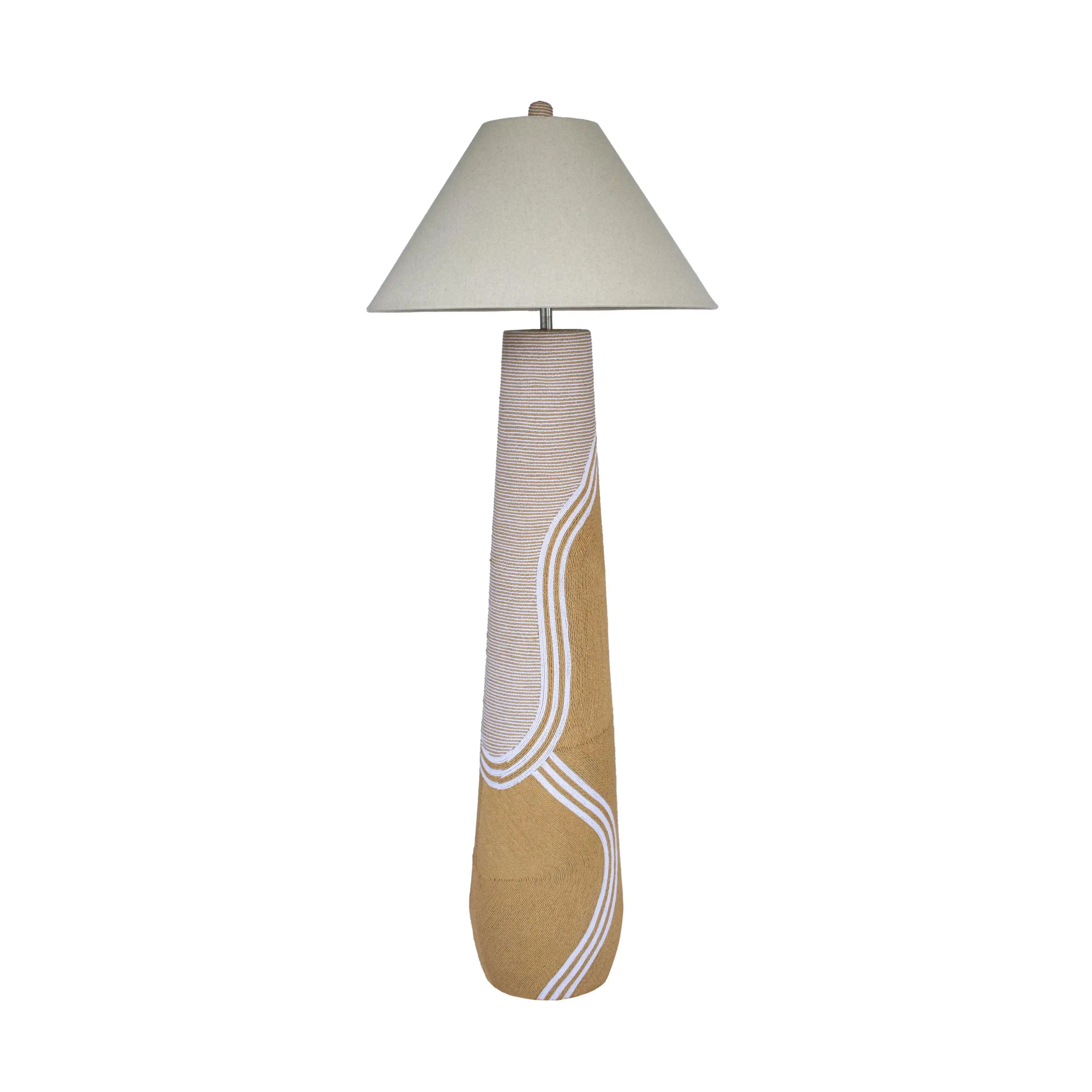 Harlee - Woven Floor Lamp - Natural - Best Buy Furniture