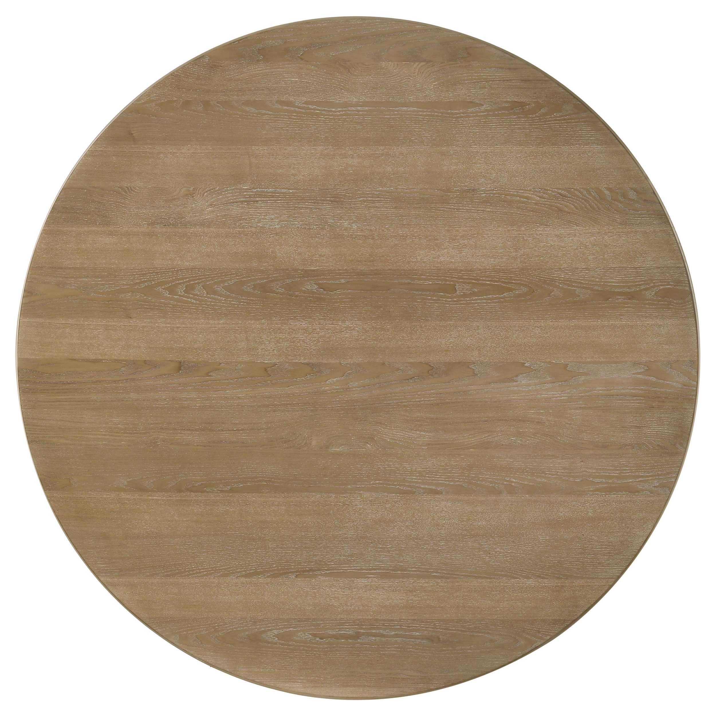 Adina 53-inch Round Wood Dining Table Distressed Light Brown-
