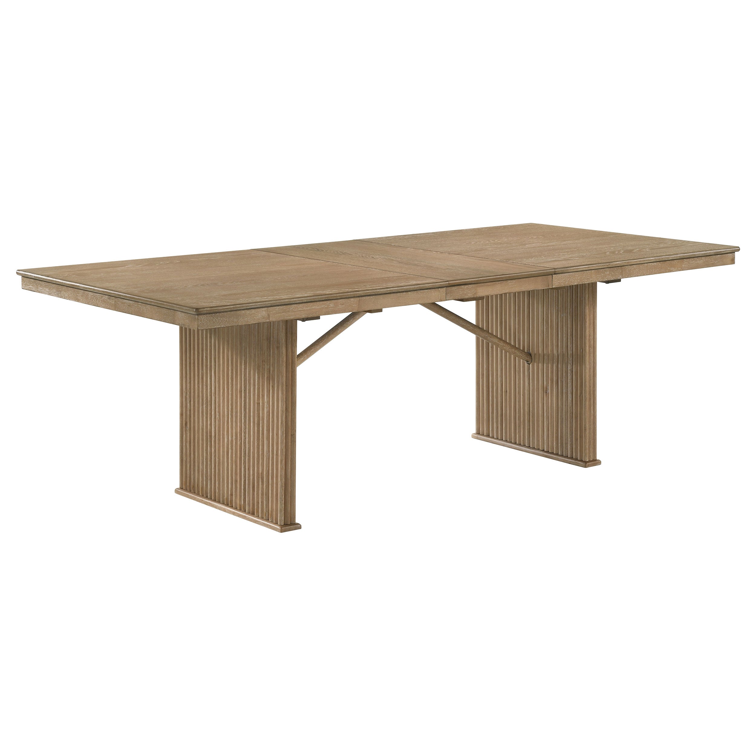 Adina 89-inch Extension Dining Table Distressed Light Brown-