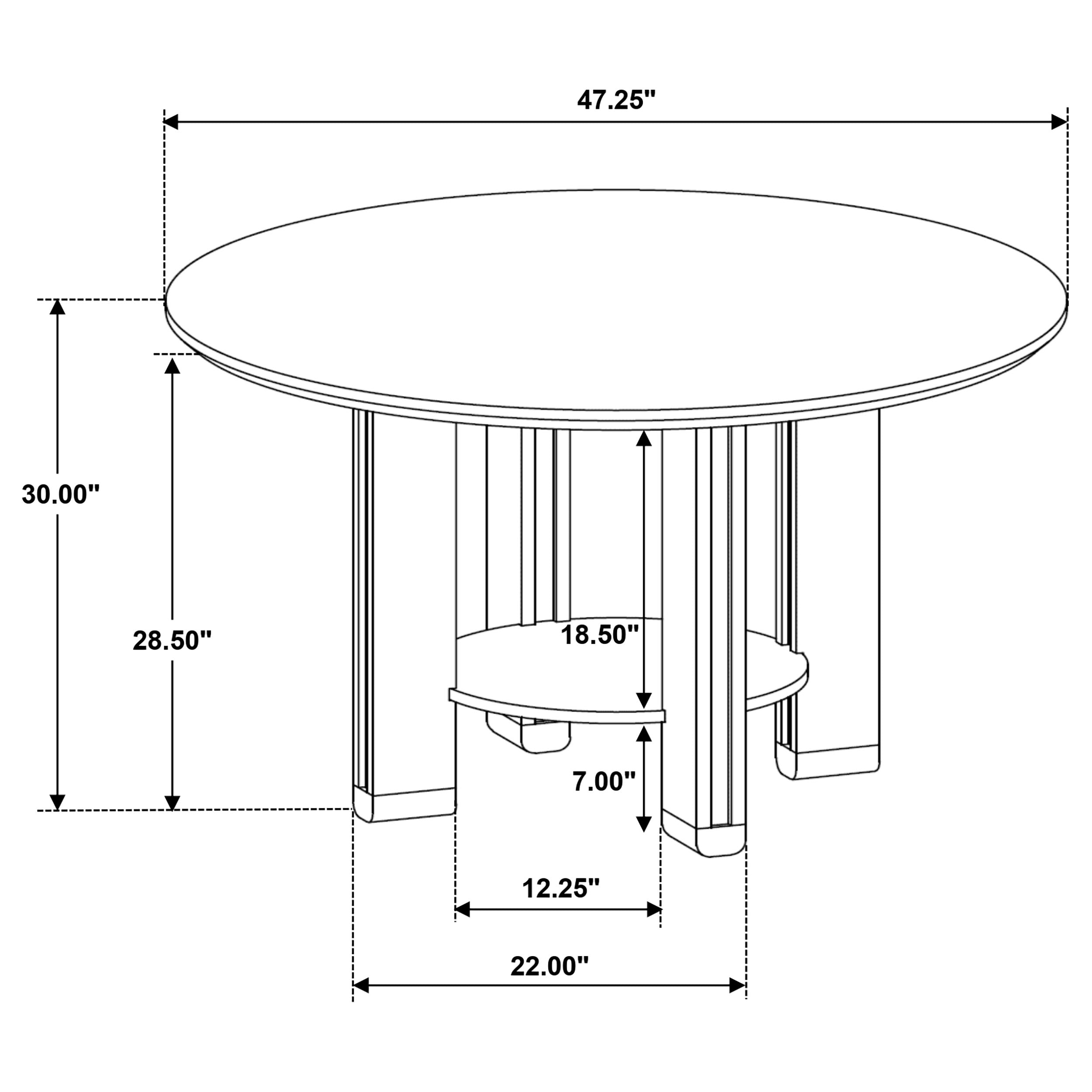 Ottowa 5-piece Round Wood Dining Room Table Set Brown-