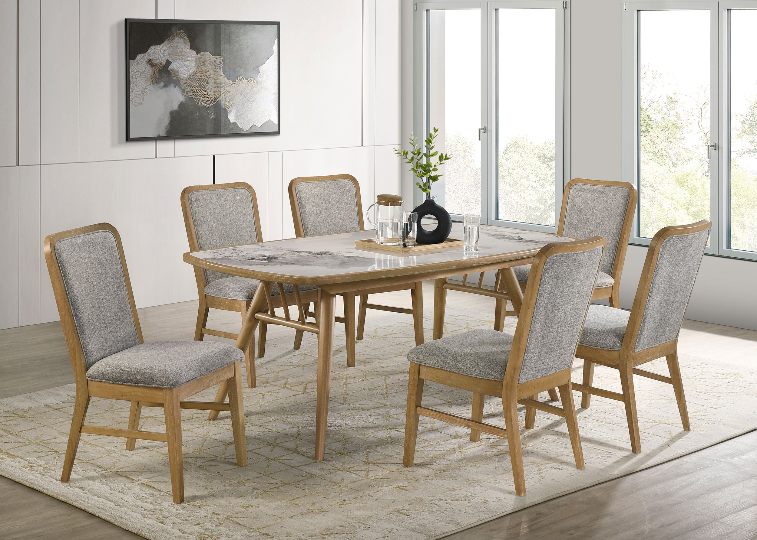 Croyden 7-piece Rectangular Dining Set Weathered Natural-