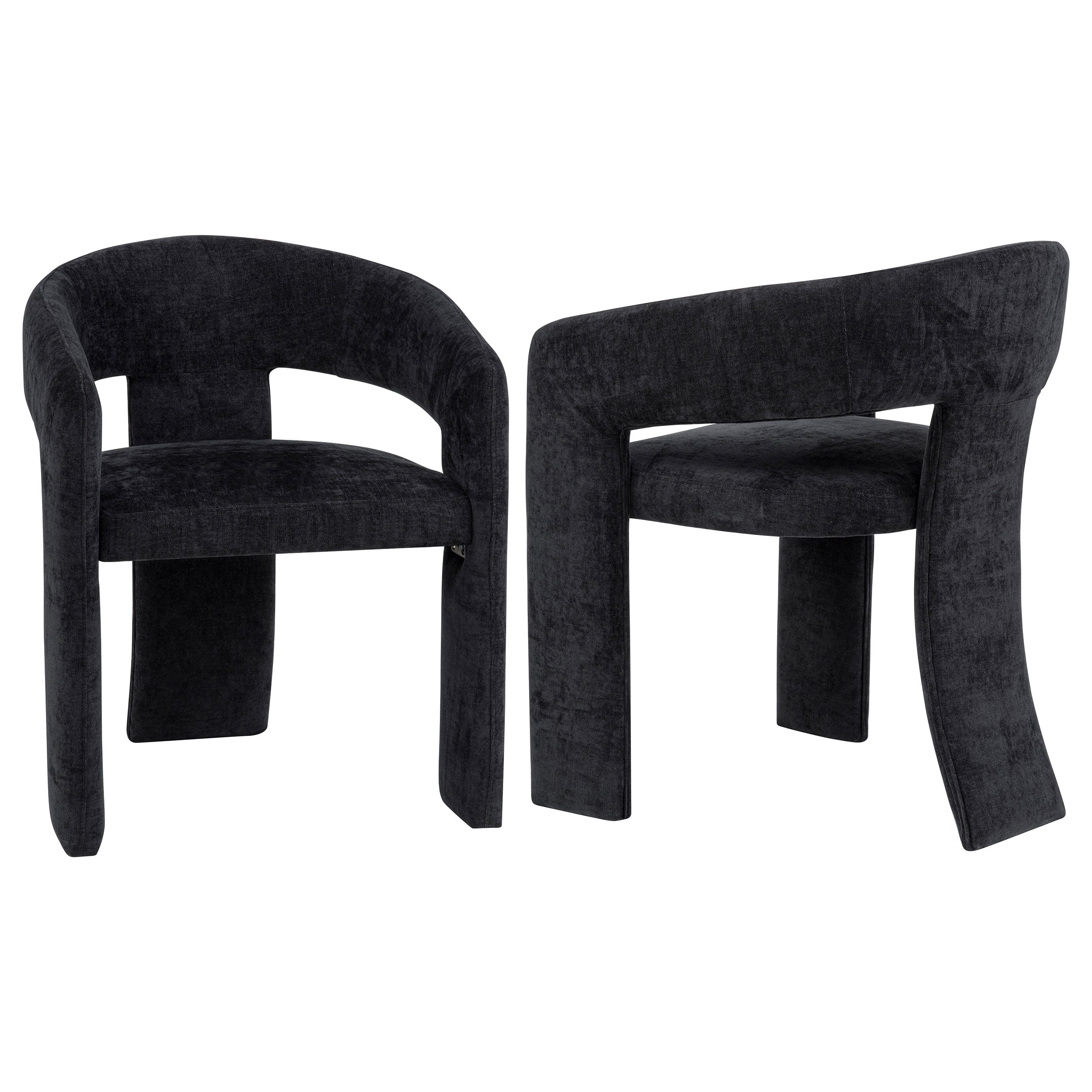 Carlow Upholstered Dining Arm Chair Black (Set of 2)-