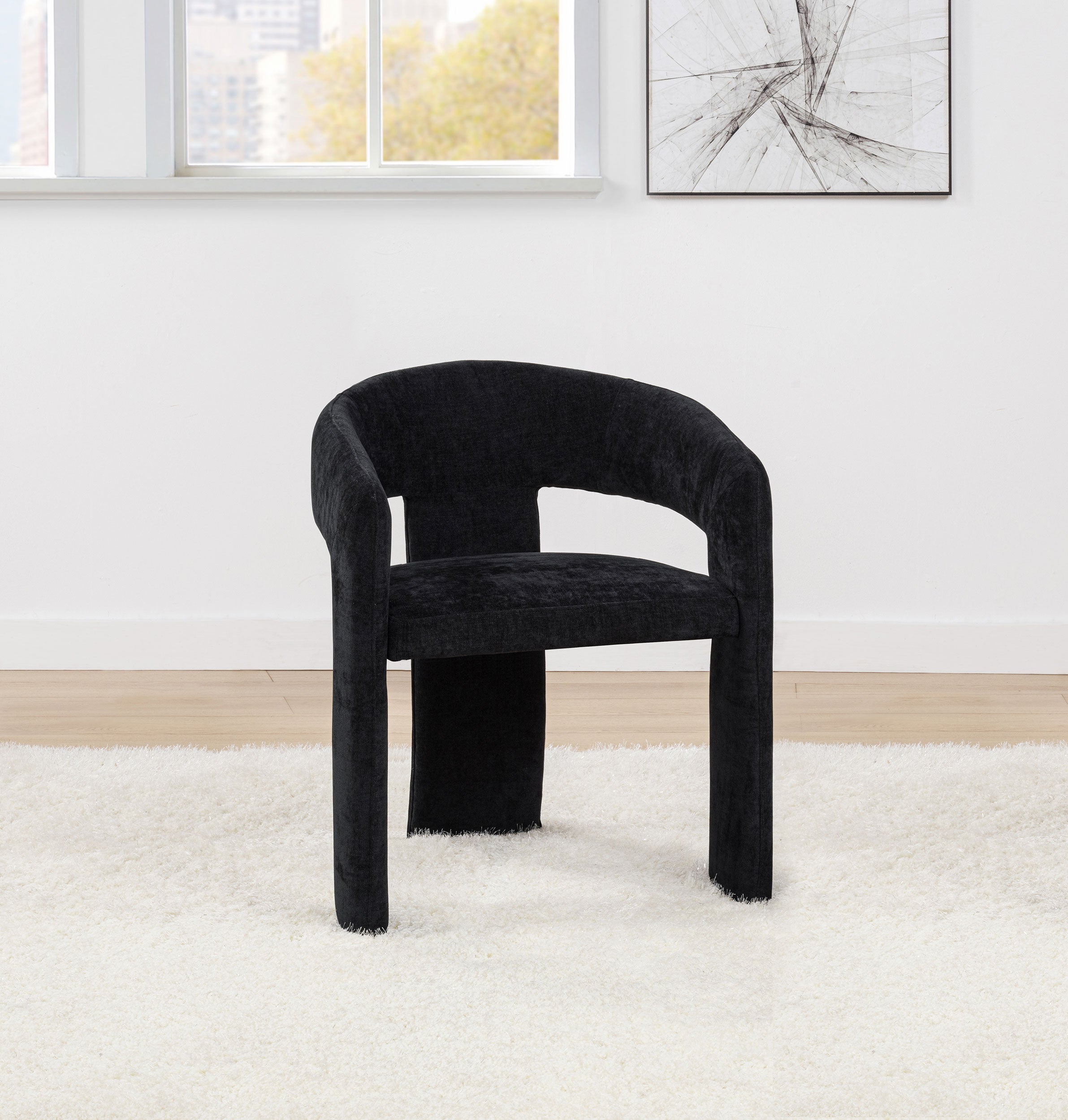 Carlow Upholstered Dining Arm Chair Black (Set of 2)-