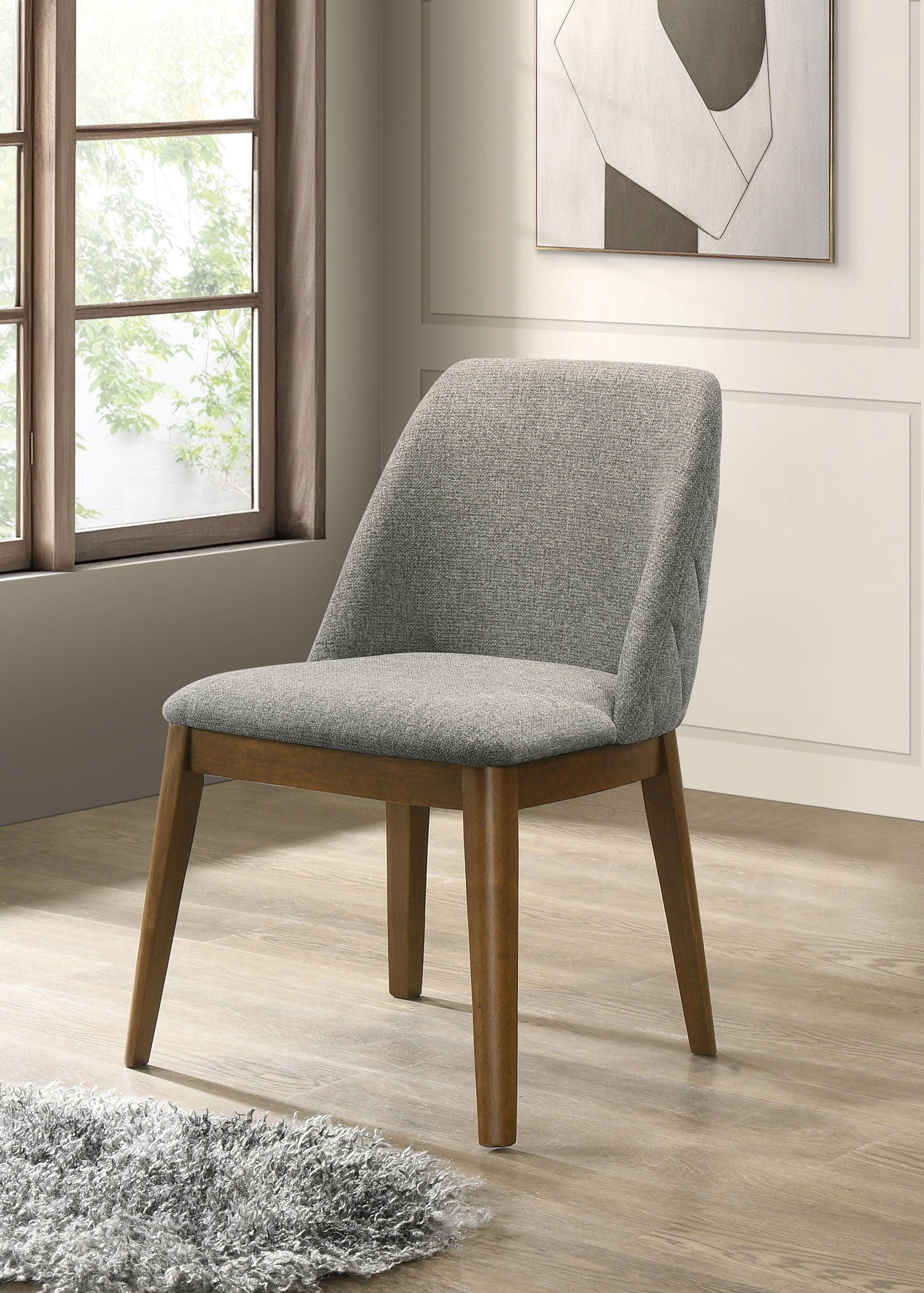 Franklin Upholstered Dining Side Chair Grey (Set of 2)-