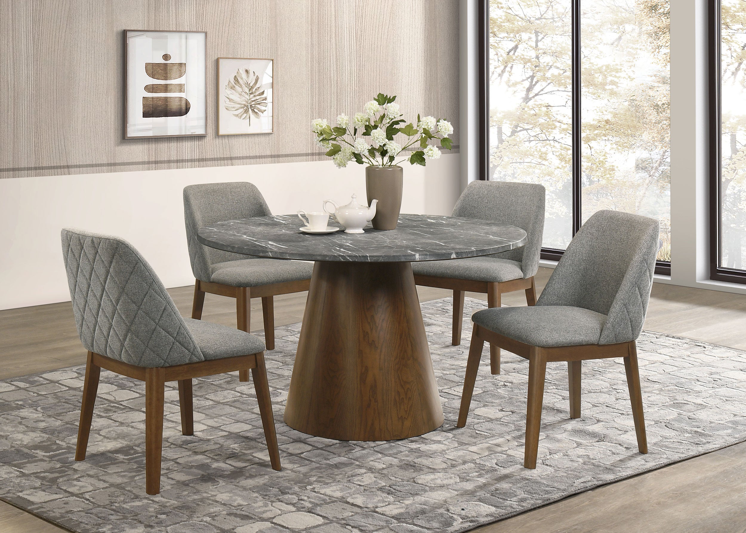 Franklin Upholstered Dining Side Chair Grey (Set of 2)-