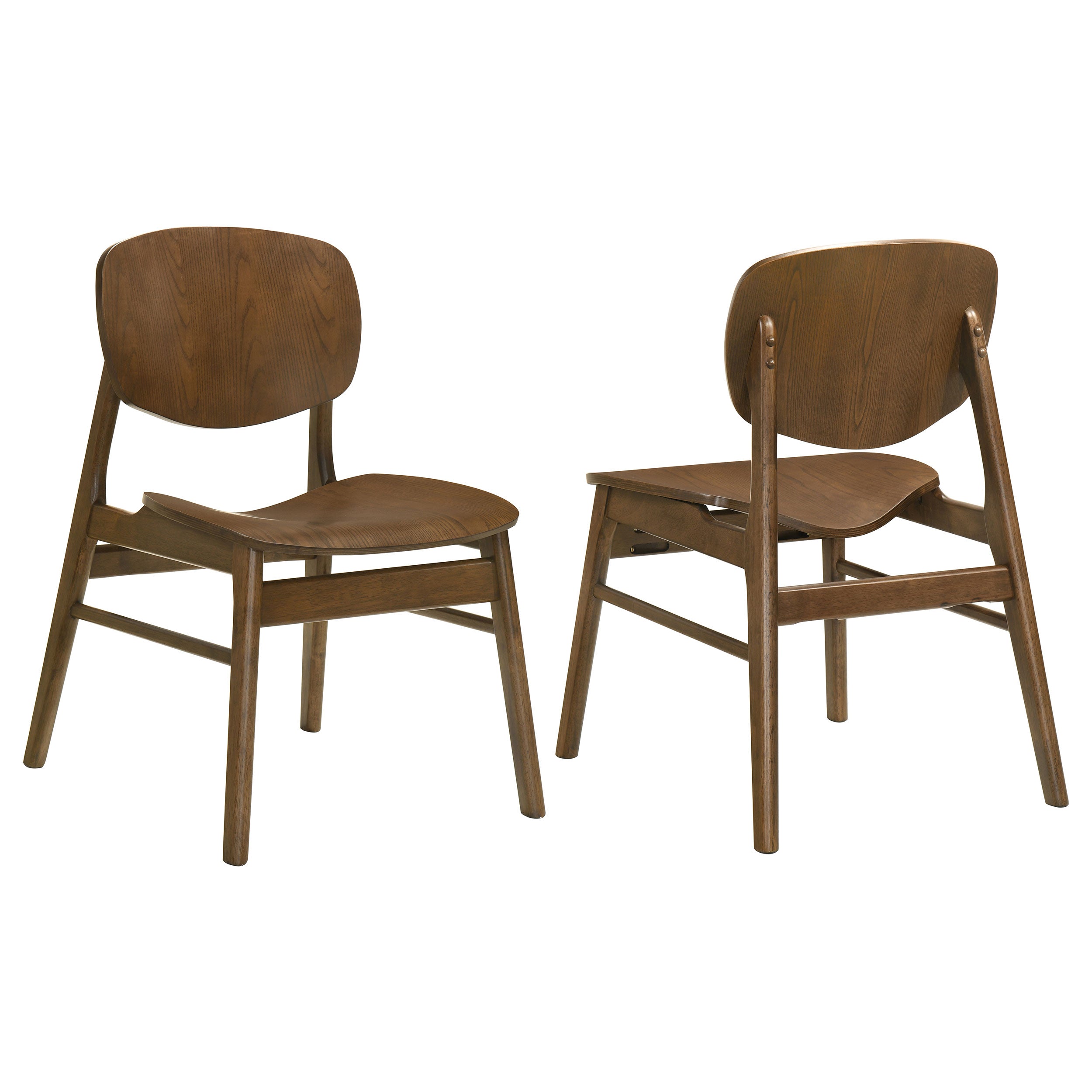 Benford Dining Side Chair Wood Seat Dark Brown (Set of 2)-