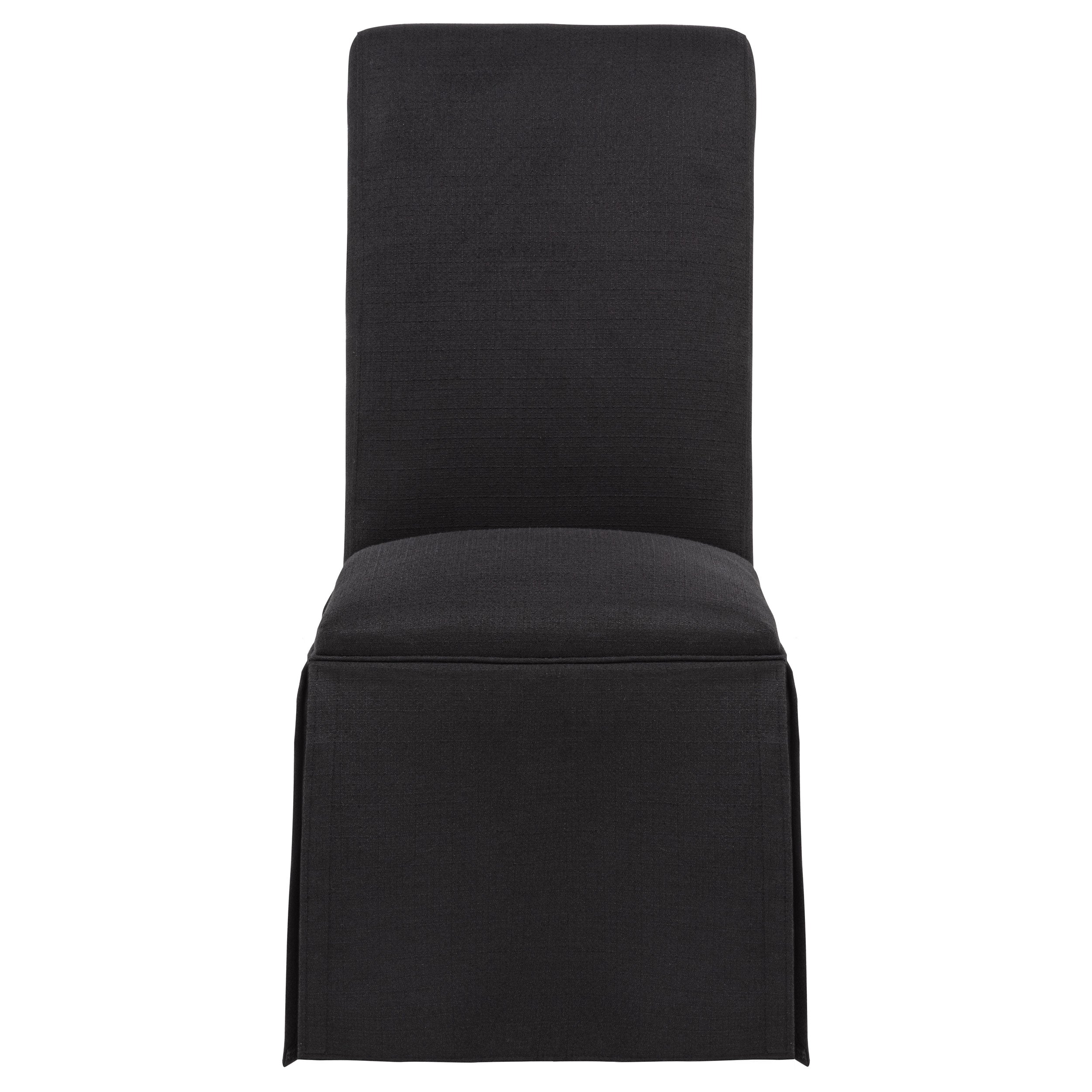 Shawna Upholstered Skirted Side Chair Black (Set of 2)-