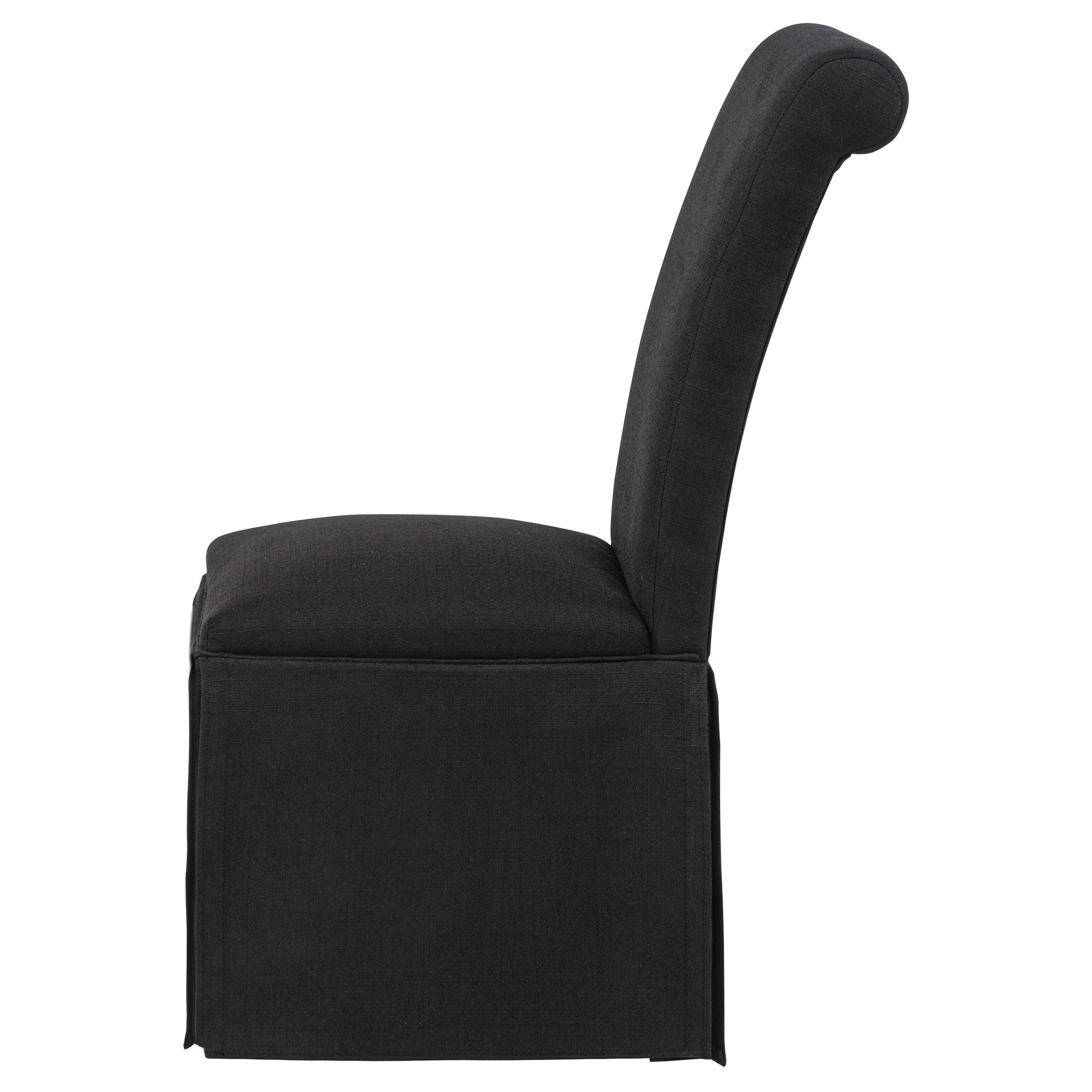Shawna Upholstered Skirted Side Chair Black (Set of 2)-