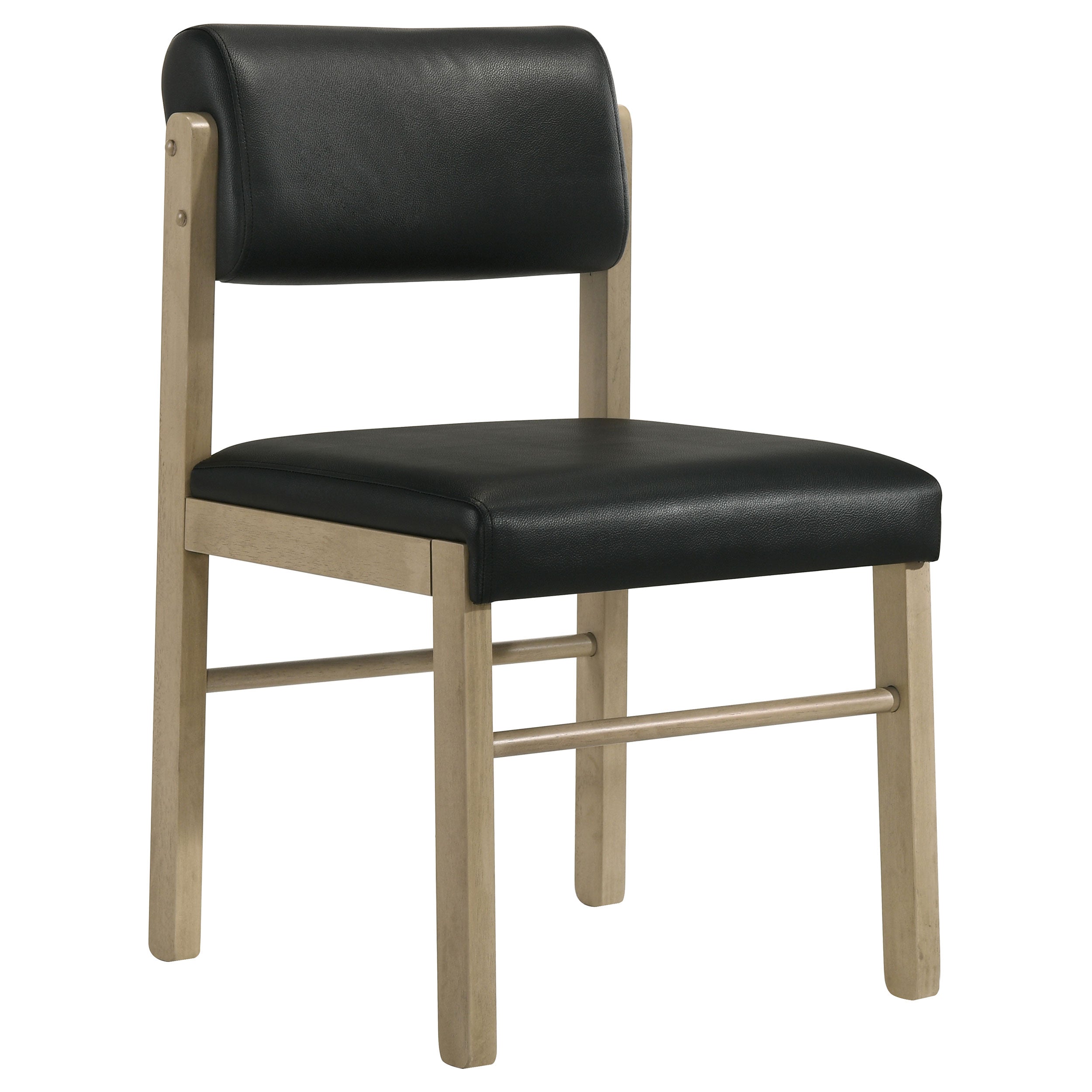 Kehoe Upholstered Dining Side Chair Black and Natural Oak (Set of 2)-