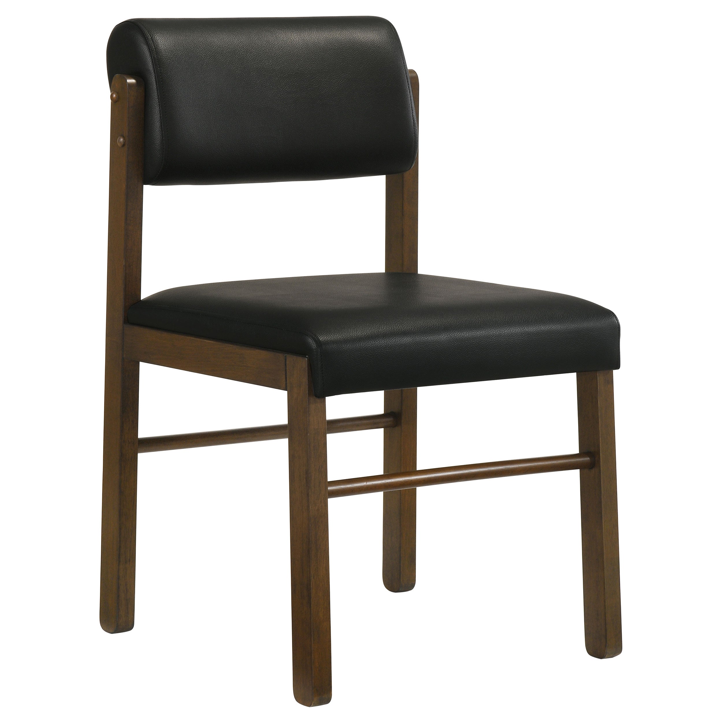 Kehoe Upholstered Dining Side Chair Black and Walnut (Set of 2)-