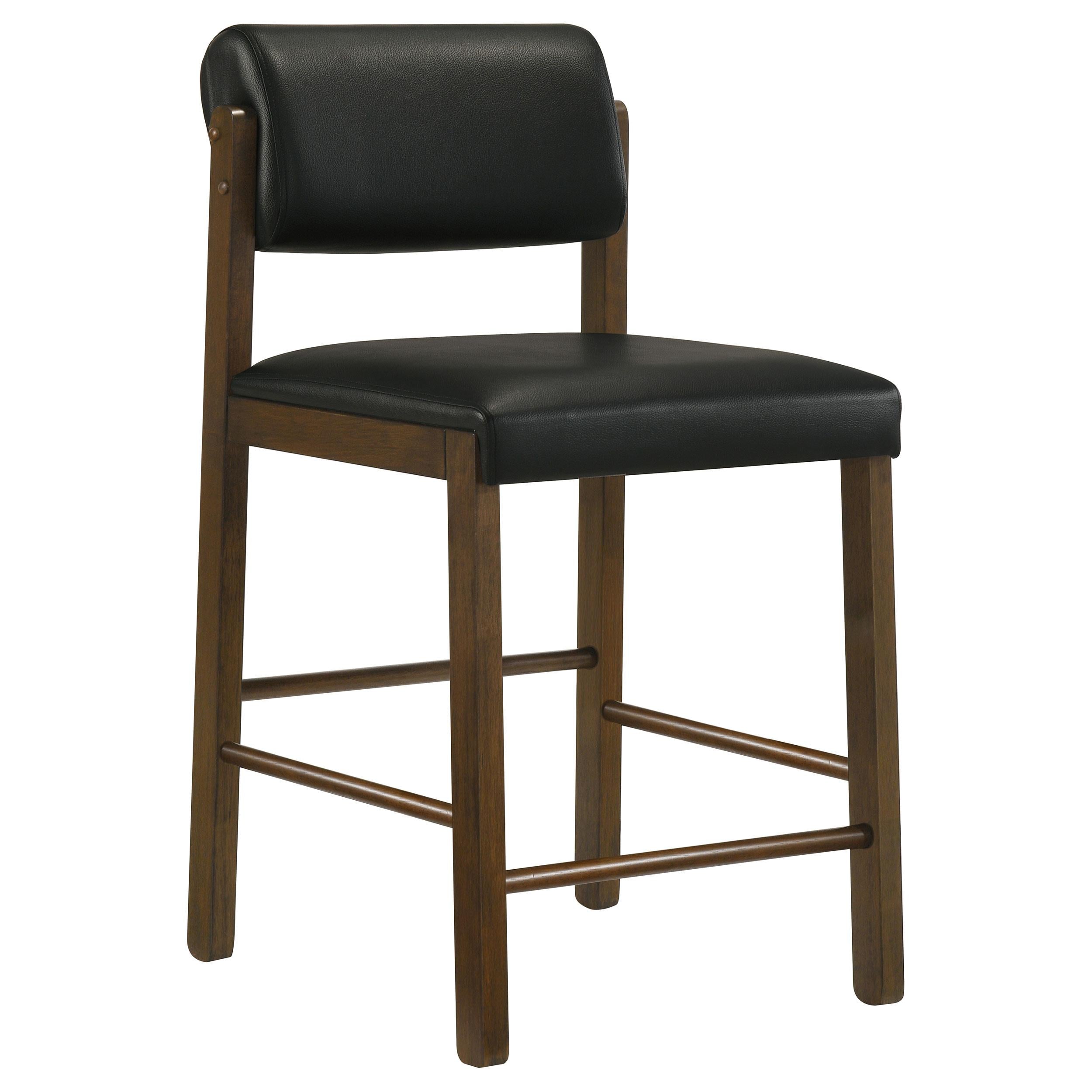 Kehoe Upholstered Counter Height Chair Black and Walnut (Set of 2)-