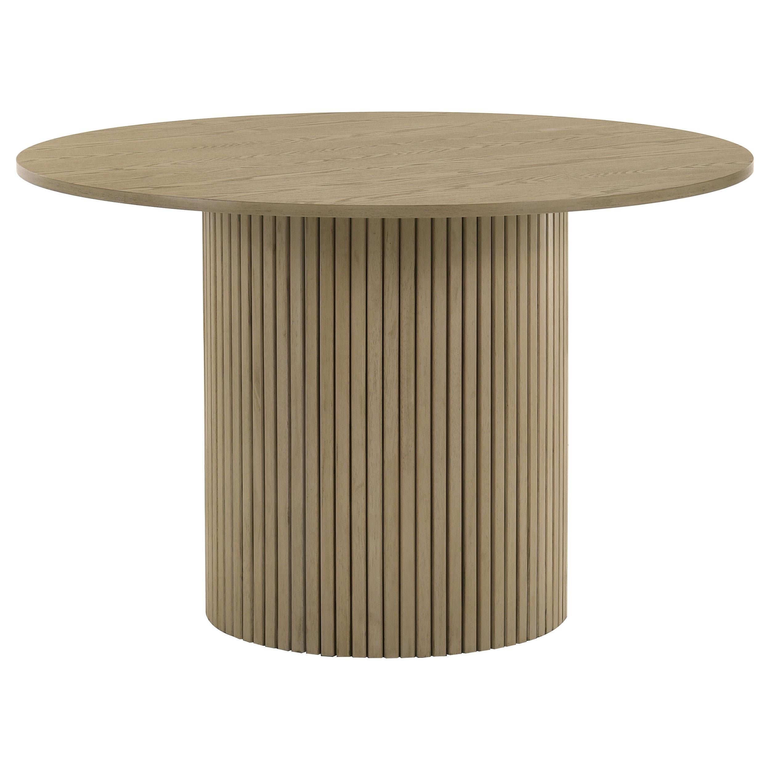 Hamlyn 43-inch Round Wood Dining Room Table Natural Oak-