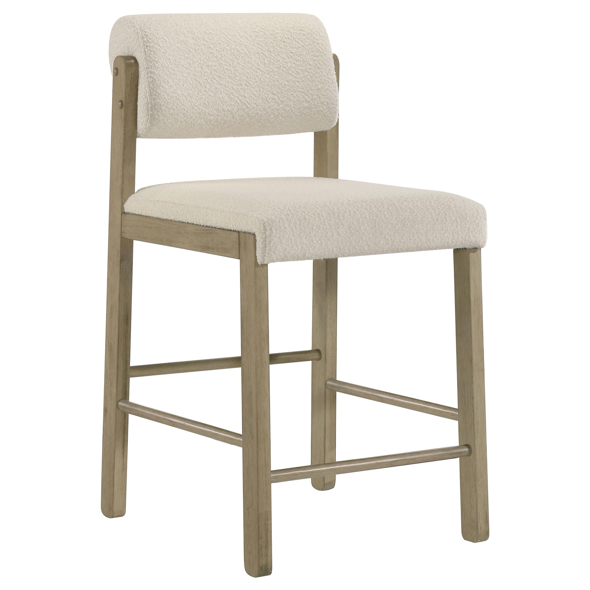 Kehoe Upholstered Counter Height Chair Cream and Natural Oak (Set of 2)-