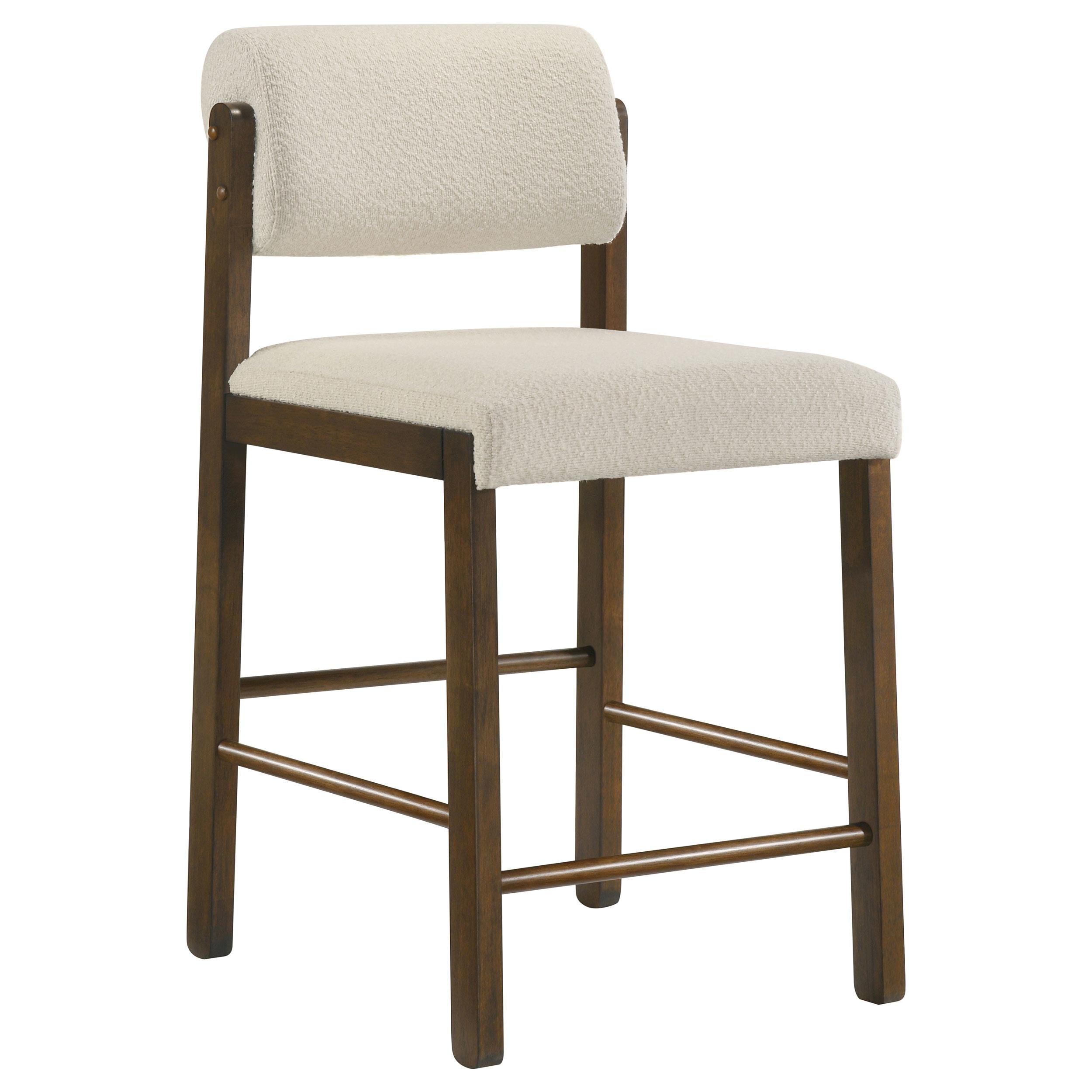 Kehoe Upholstered Counter Height Chair Cream and Walnut (Set of 2)-