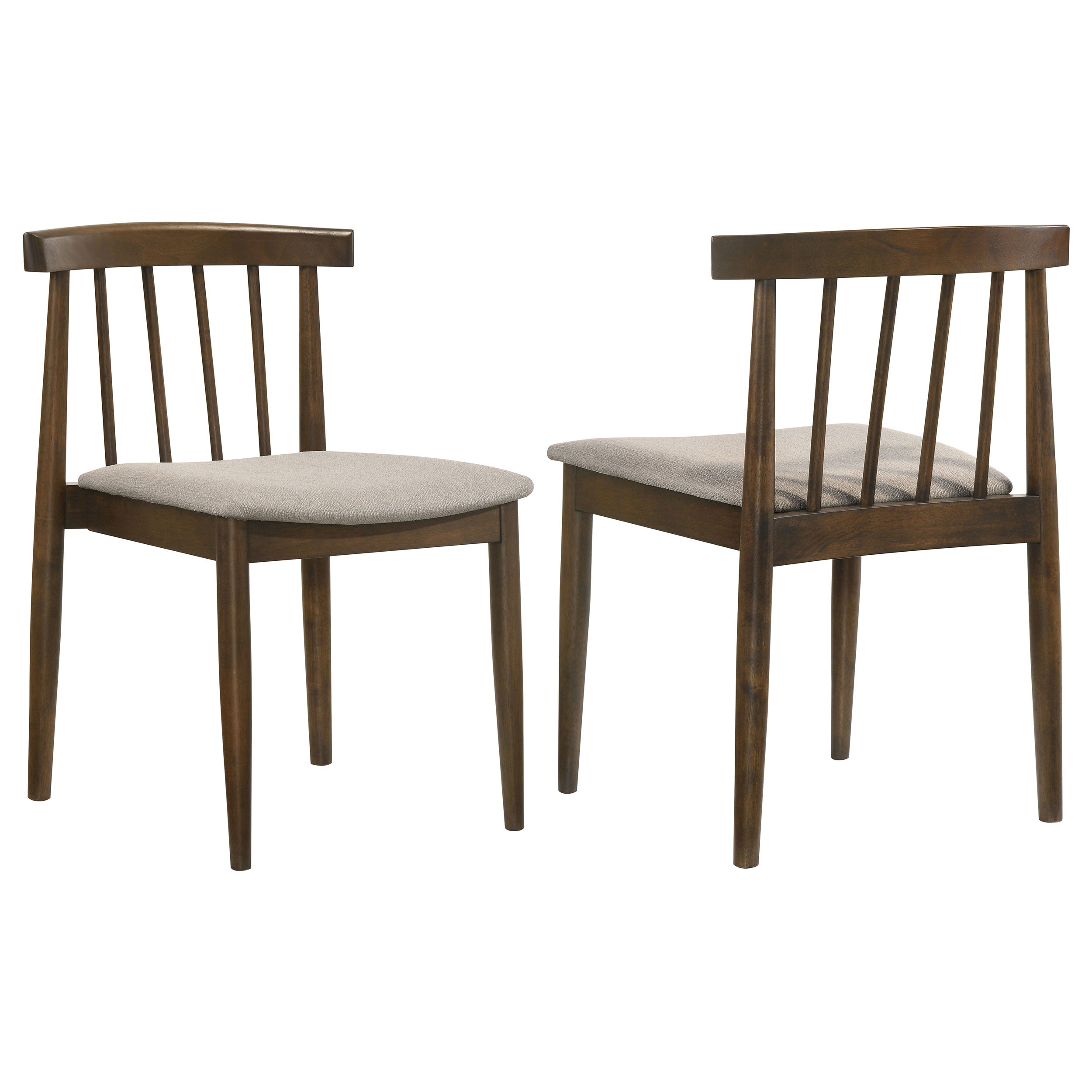 Cullen Dining Side Chair Upholstered Seat Dark Walnut (Set of 2)-