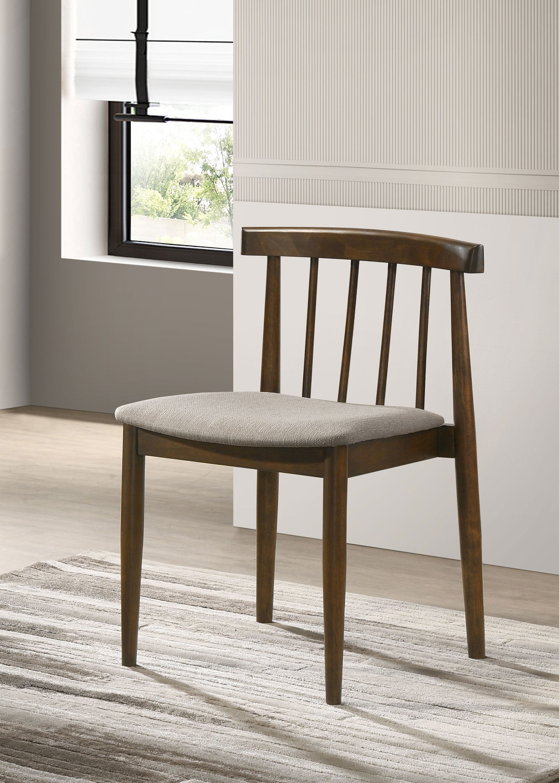 Cullen Dining Side Chair Upholstered Seat Dark Walnut (Set of 2)-