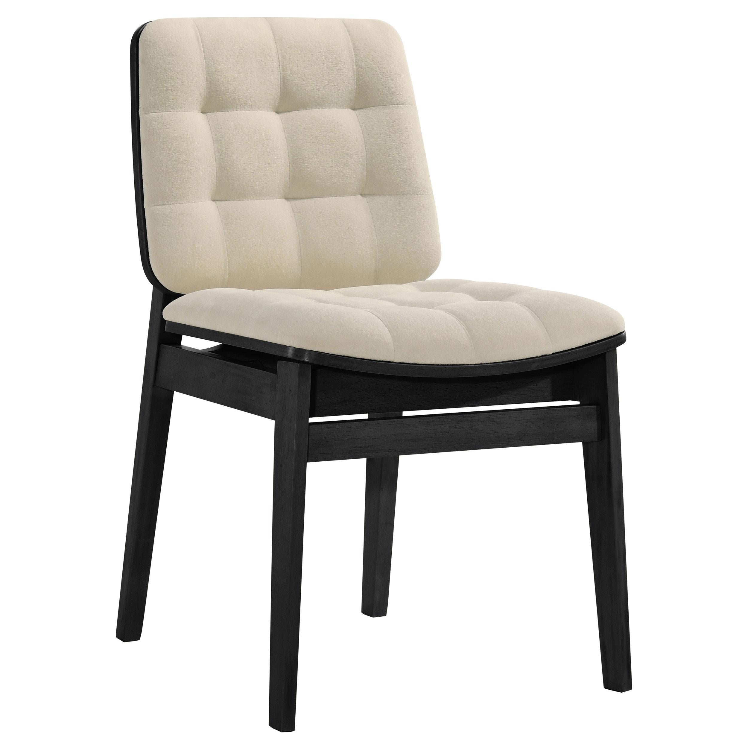 Redbridge Velvet Upholstered Side Chair Cream and Black (Set of 2)-