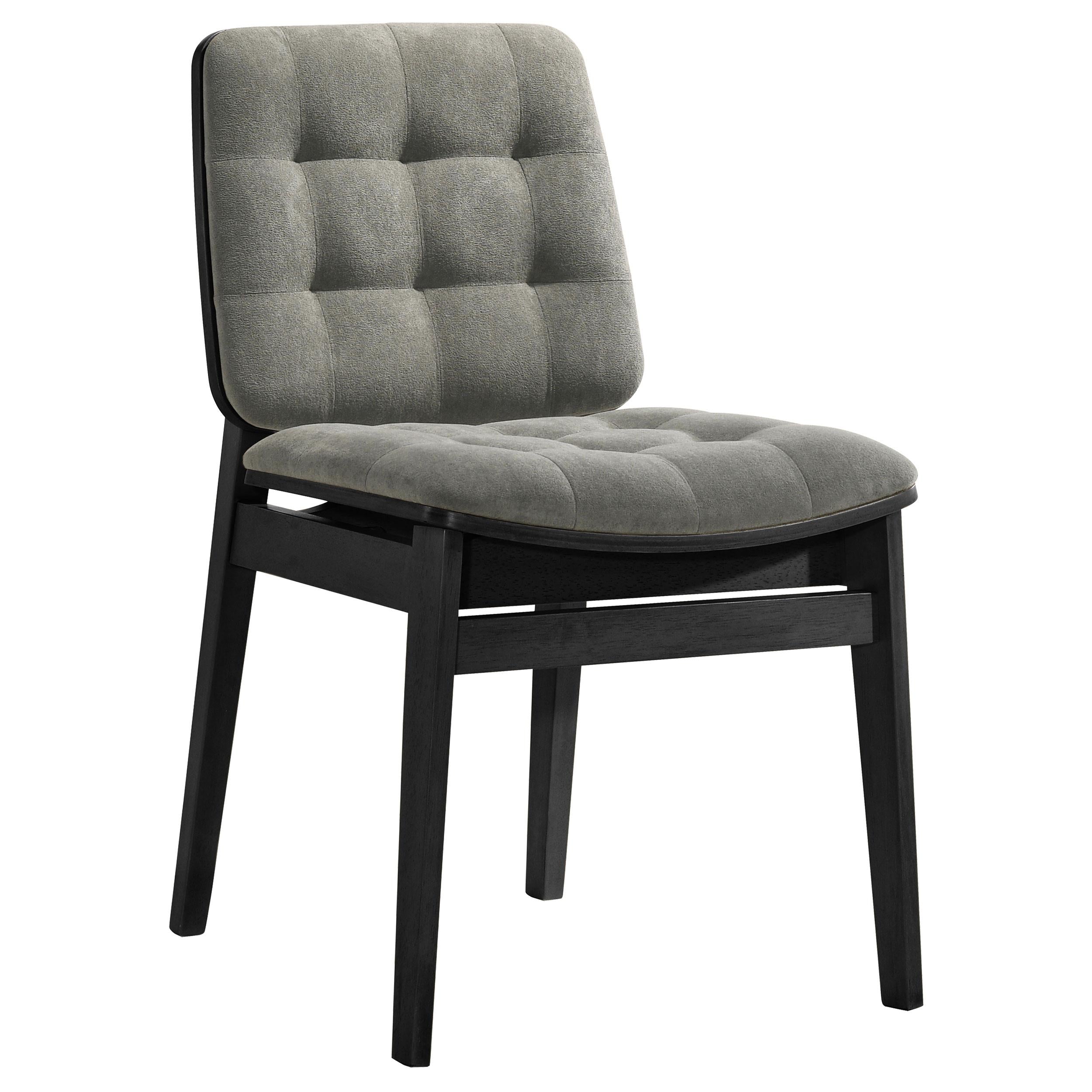 Redbridge Velvet Upholstered Side Chair Grey and Black (Set of 2)-