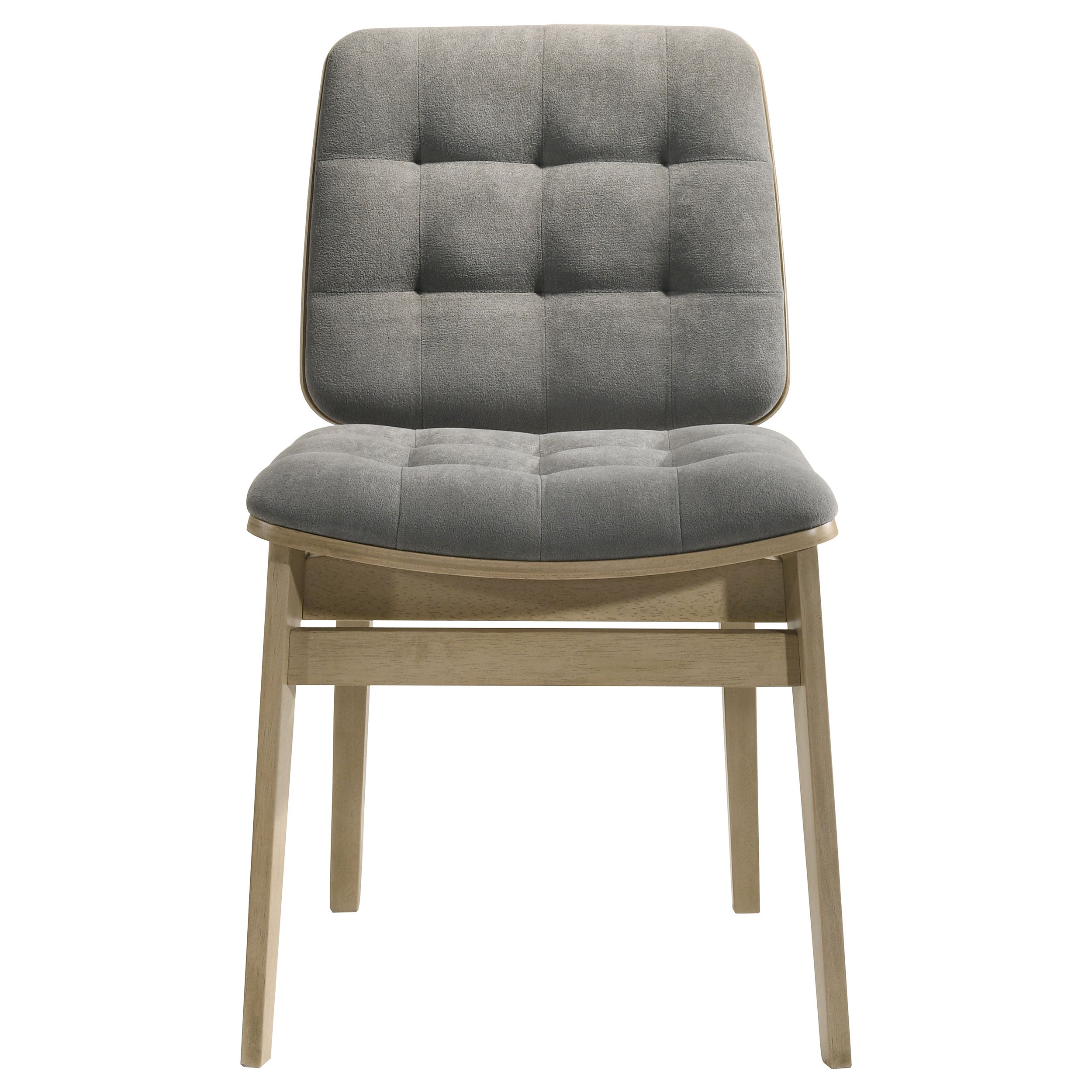 Redbridge Velvet Upholstered Side Chair Grey and Natural Oak (Set of 2)-