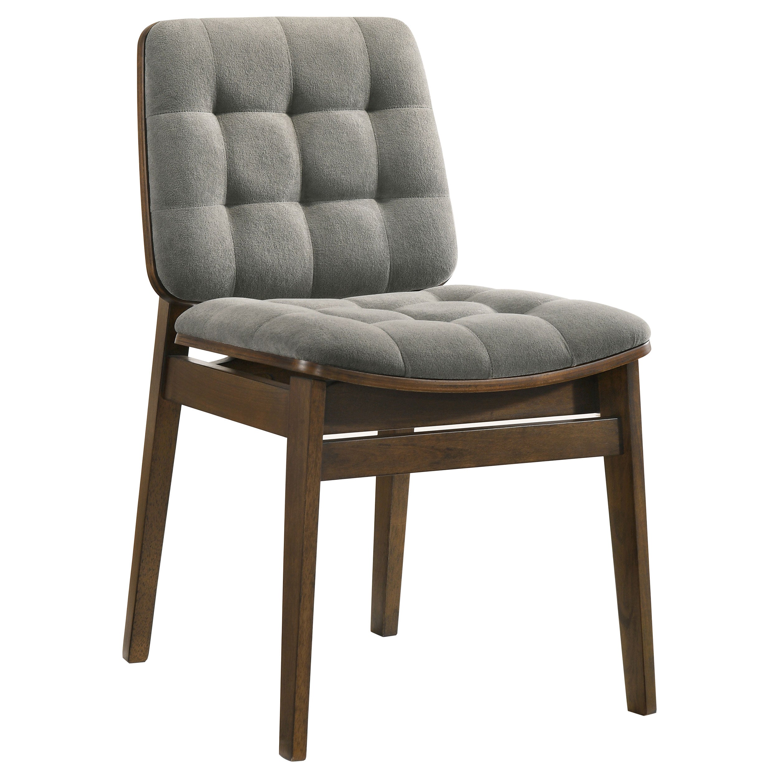 Redbridge Velvet Upholstered Side Chair Grey and Walnut (Set of 2)-