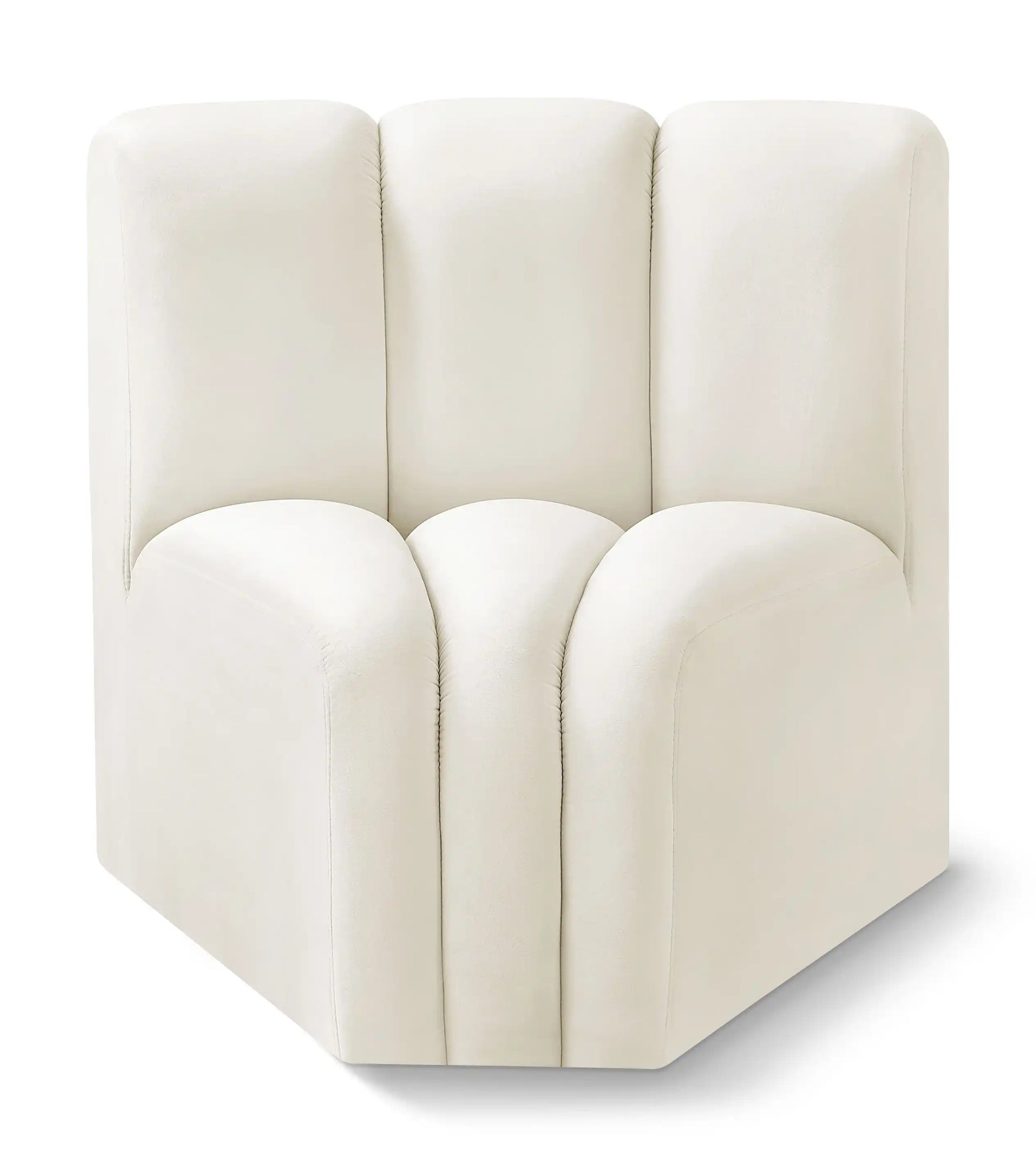 Arc - Velvet Curved Corner Chair - Best Buy Furniture