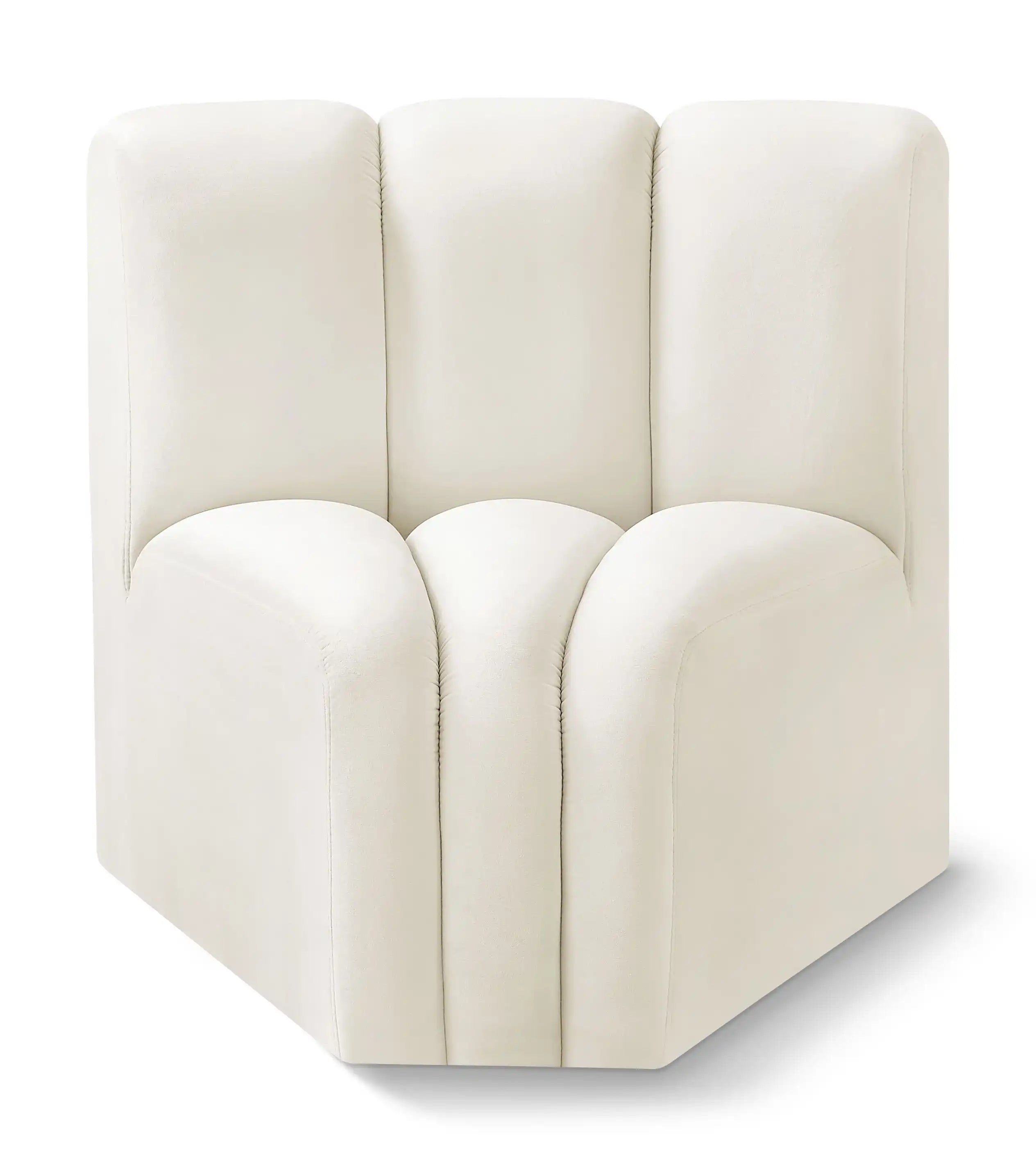 Arc - Velvet Curved Corner Chair - Best Buy Furniture
