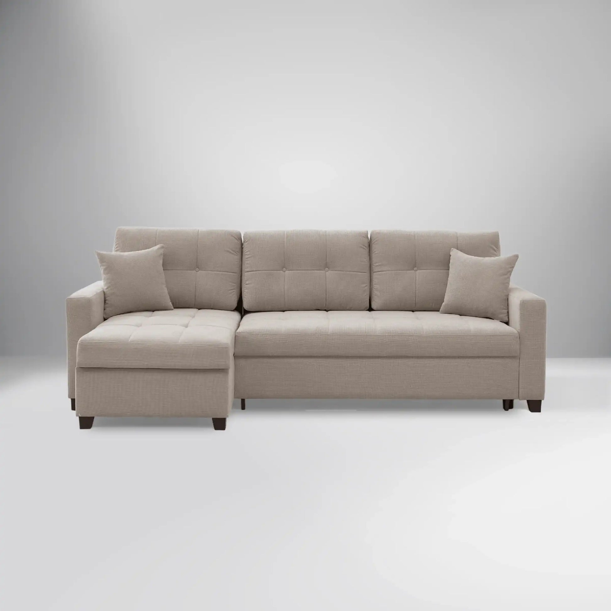 IVY 102" Reversible Chase Queen Sleeper Sectional - Beige - Best Buy Furniture