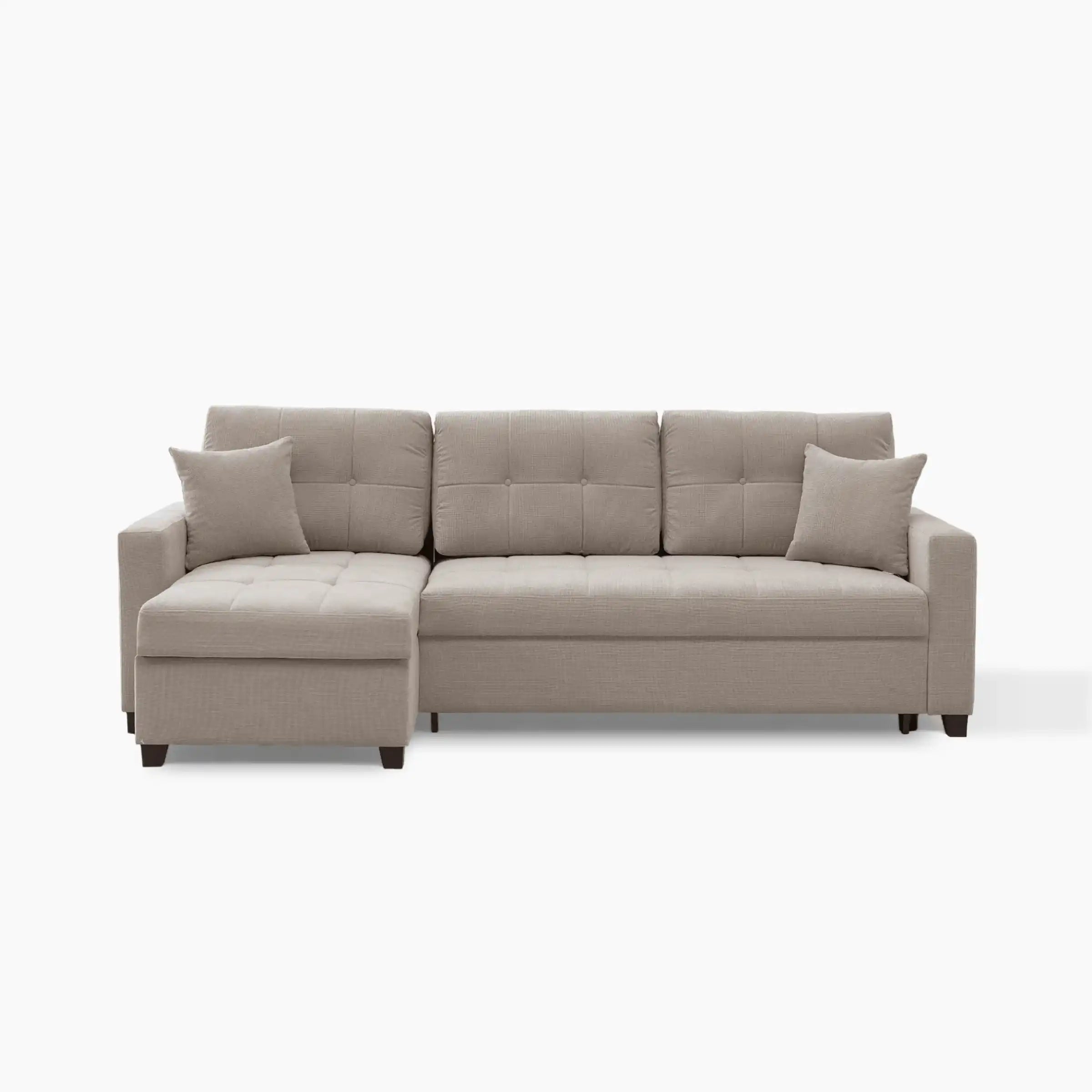 IVY 102" Reversible Chase Queen Sleeper Sectional - Beige - Best Buy Furniture