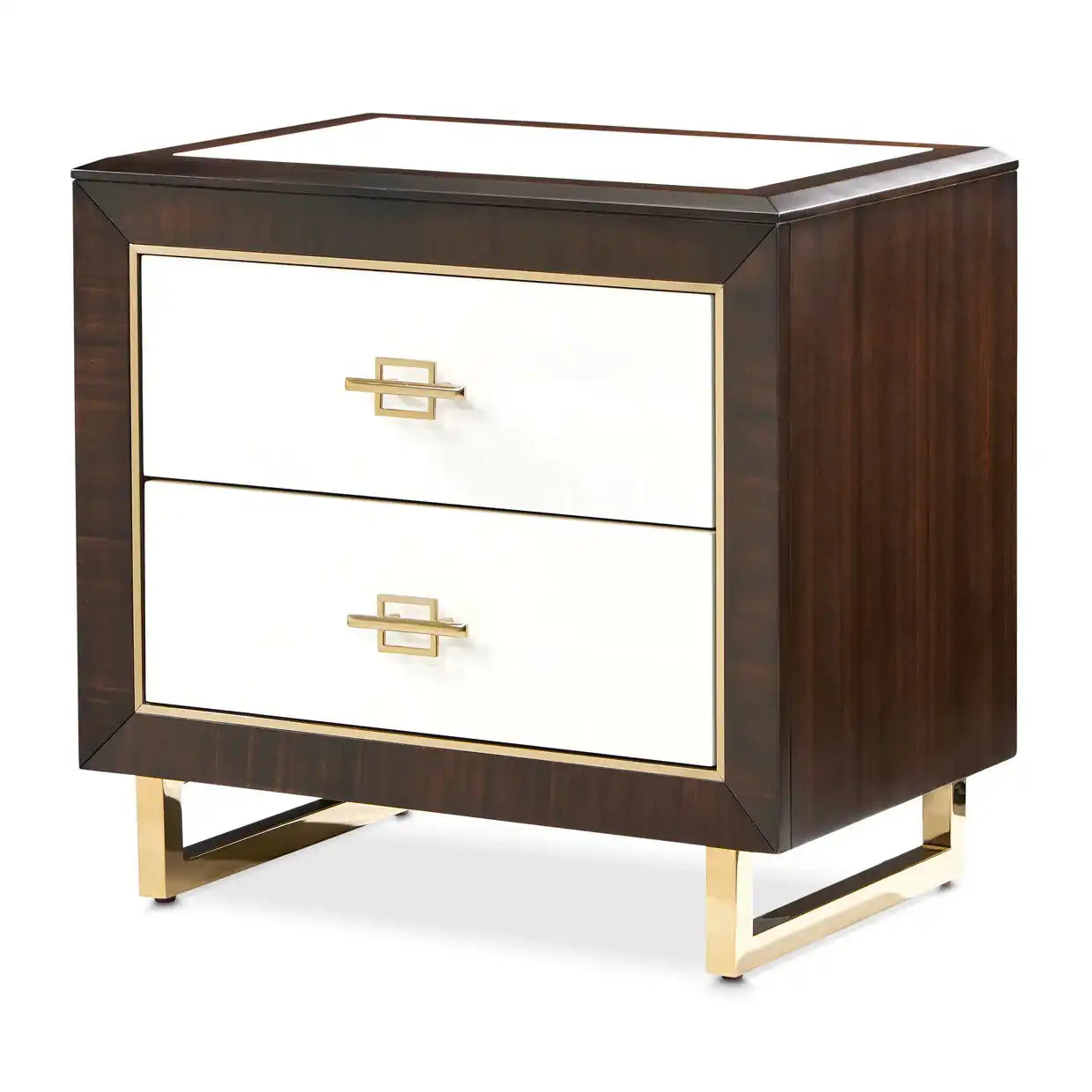 Belmont Place - Nightstand - White / Dark Brown - Best Buy Furniture