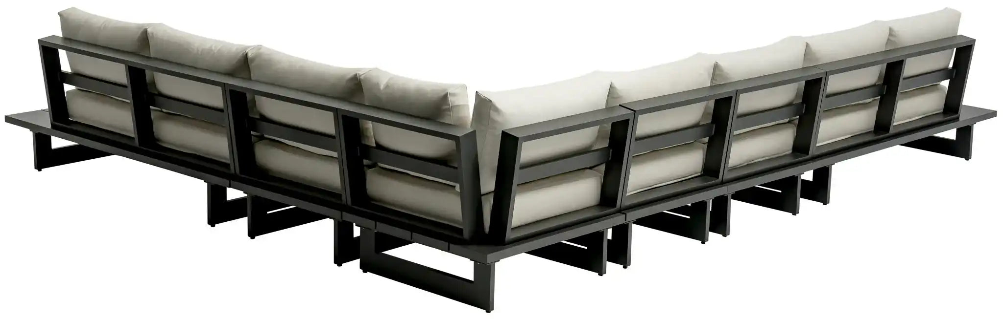 Maldives - 6 Piece Water Resistant Outdoor Patio Modular Sectional With Gray Base