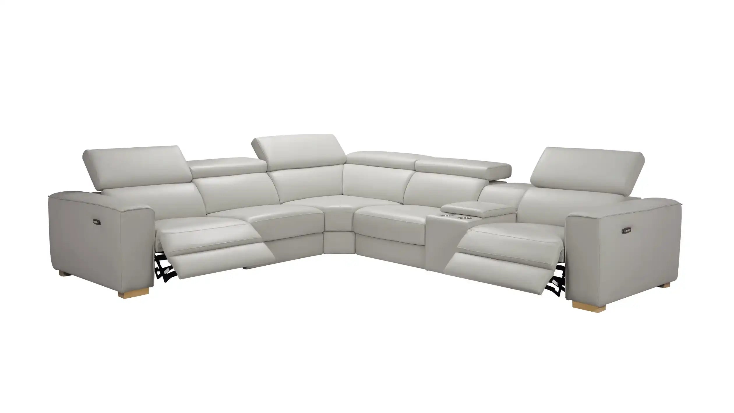 Salvador Grey 6Pc Motion Sectional | Modern Leather Sectional - Best Buy Furniture
