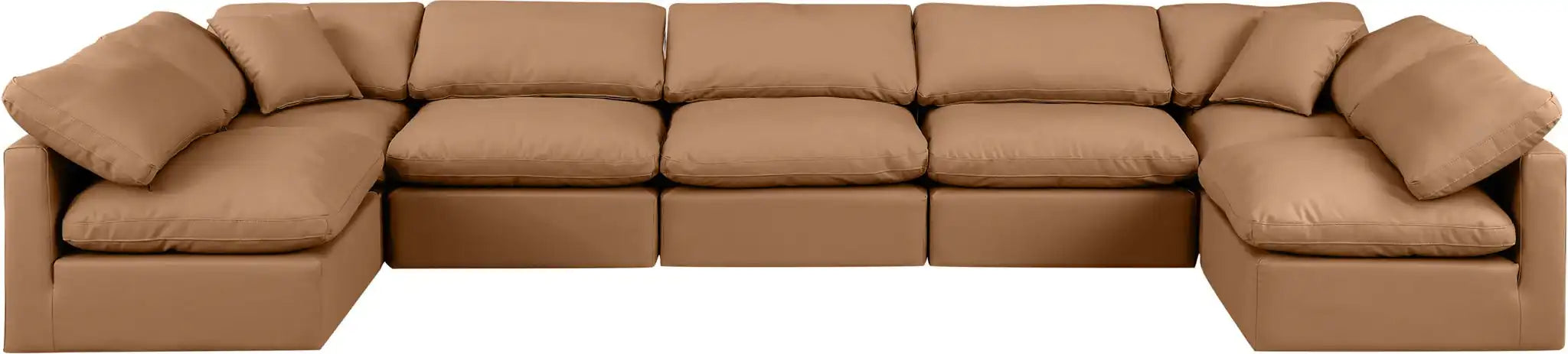 Indulge - Faux Leather 7 Piece Modular U-Shaped Sectional