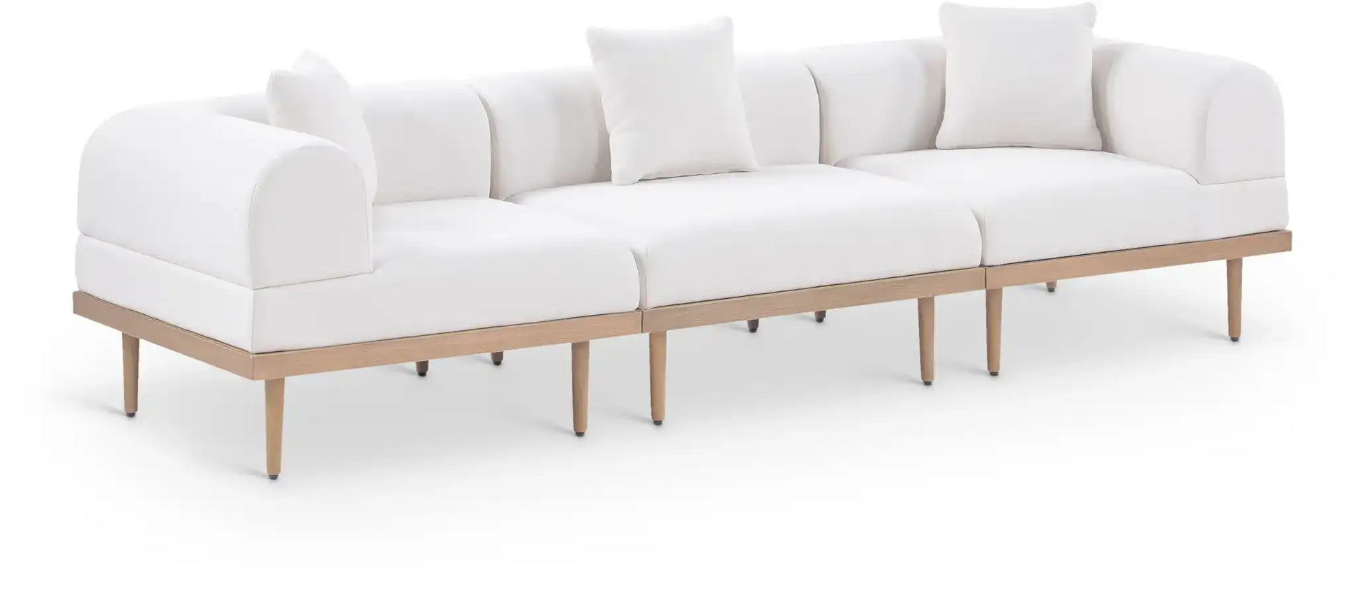 Laguna - 3 Piece Resilient Water Resistant Fabric 106.5" Upholstered Outdoor Patio Modular Sofa - Best Buy Furniture