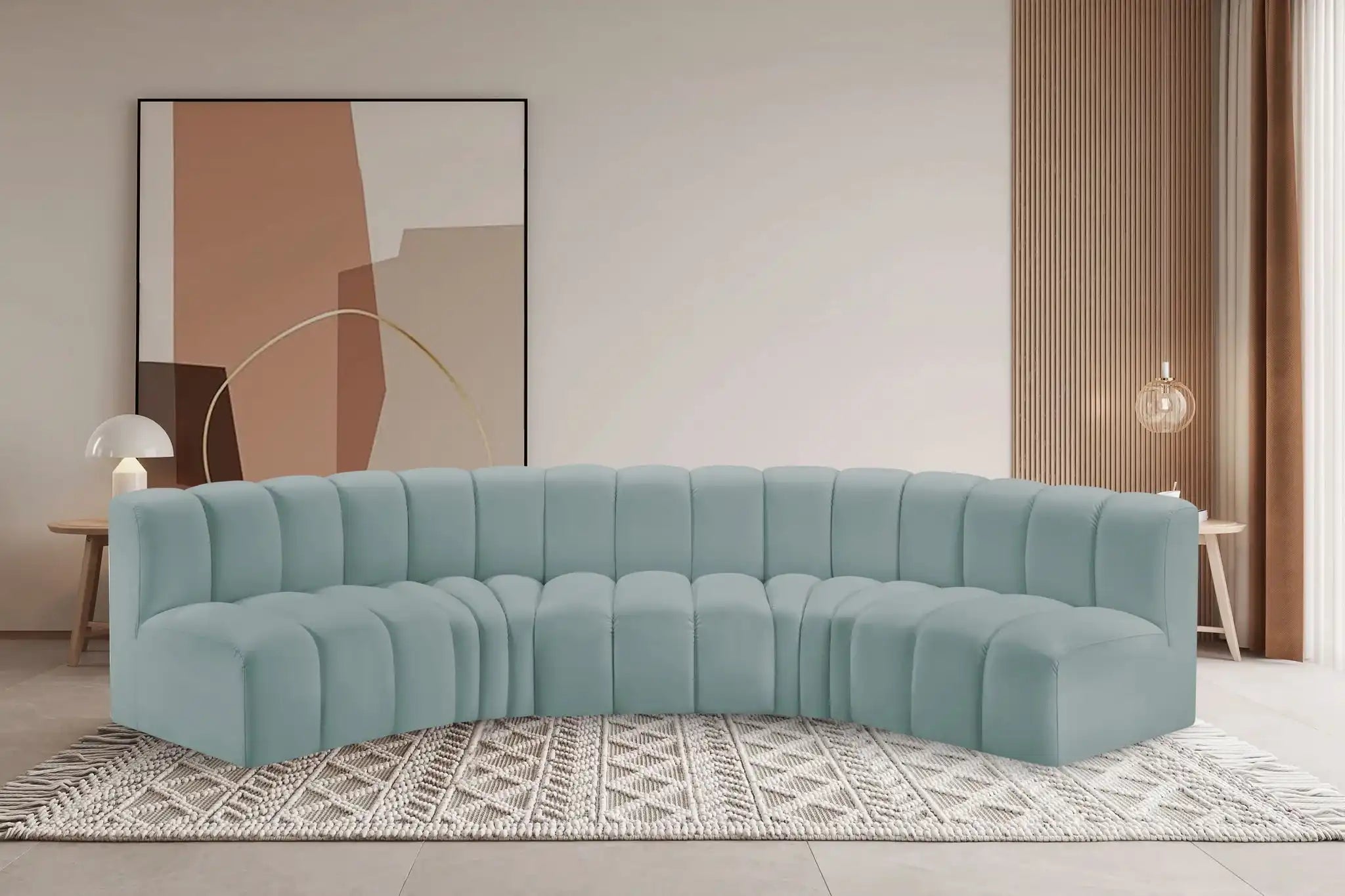 Arc - Faux Leather 5 Piece U-Shaped Modular Sofa