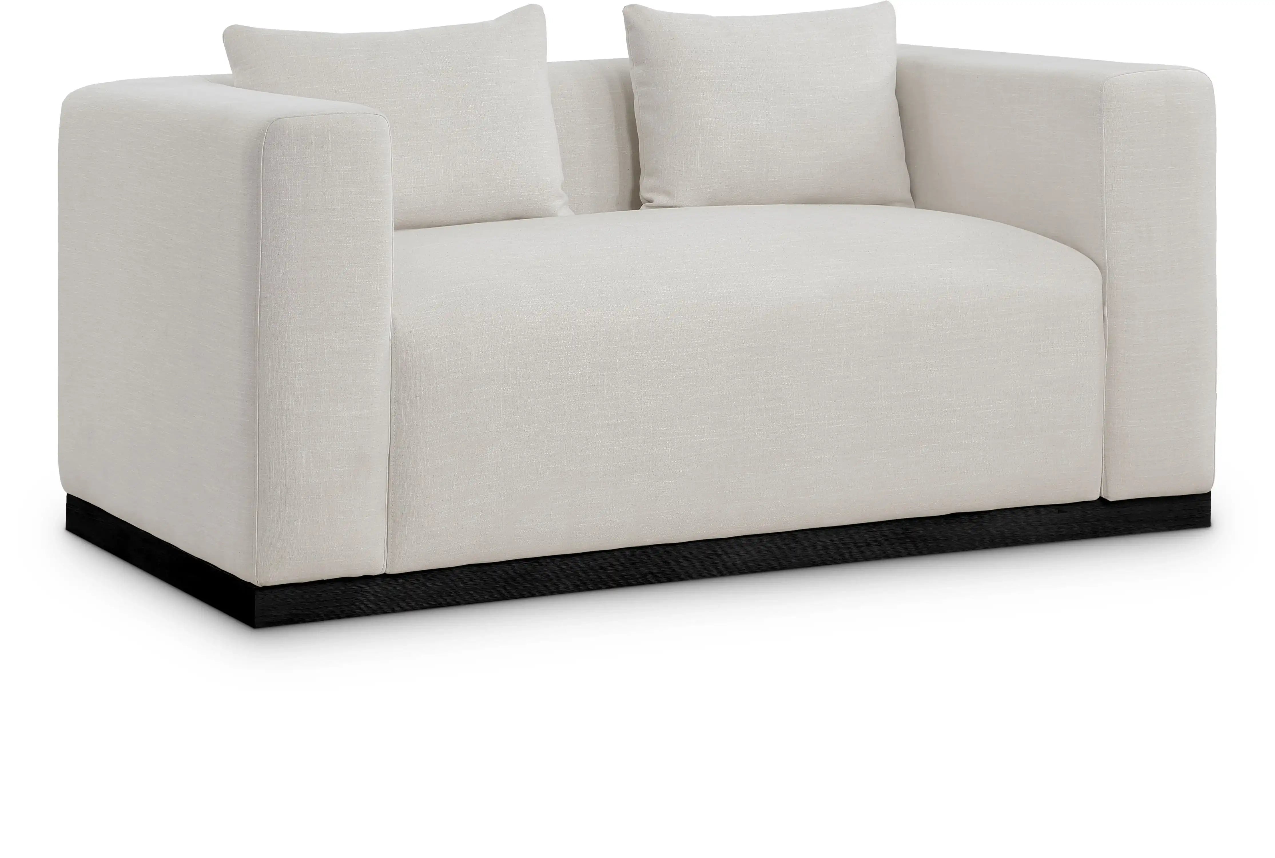 Alfie - Linen Textured Fabic Loveseat - Best Buy Furniture