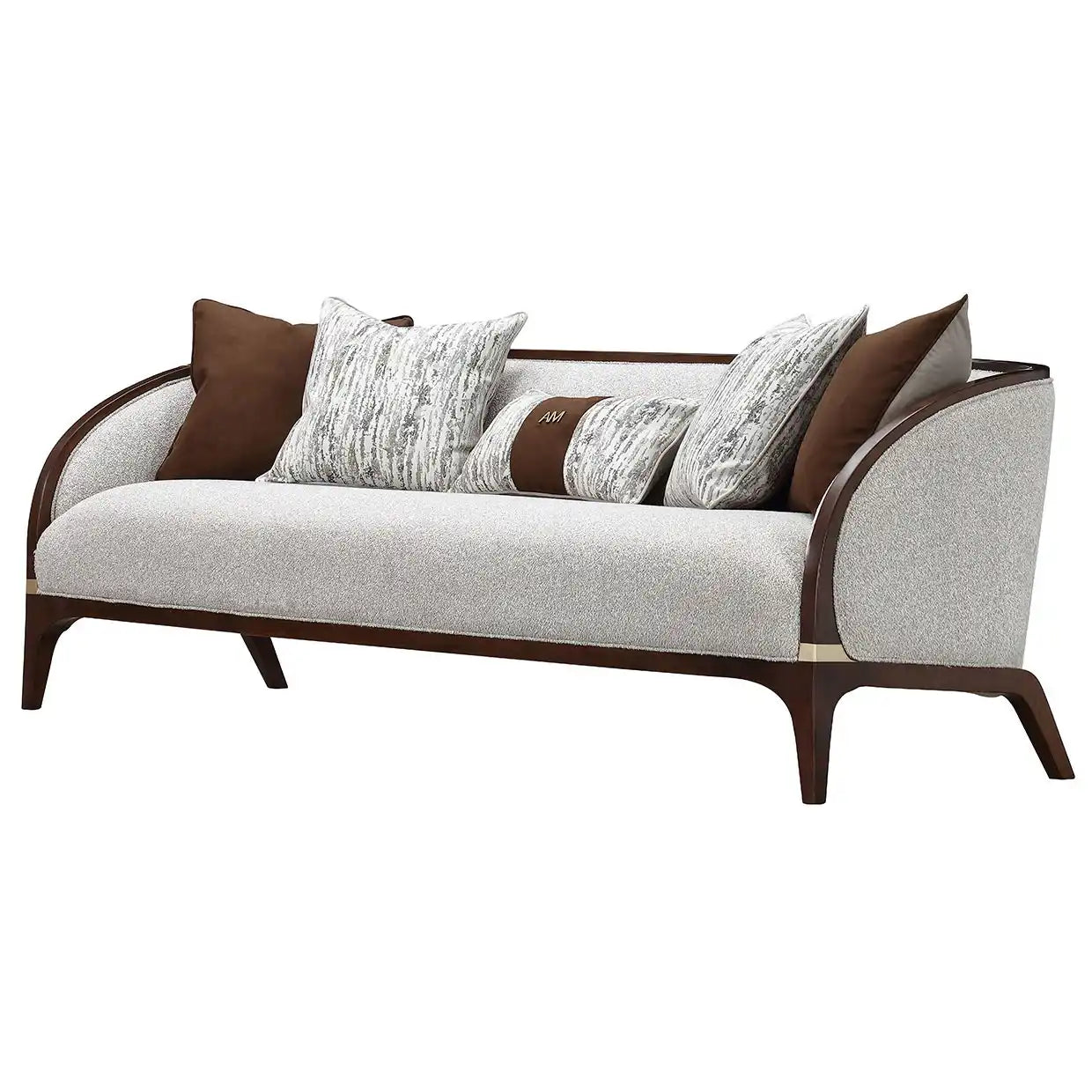 Houston - Sofa - Pebble / Walnut - Best Buy Furniture